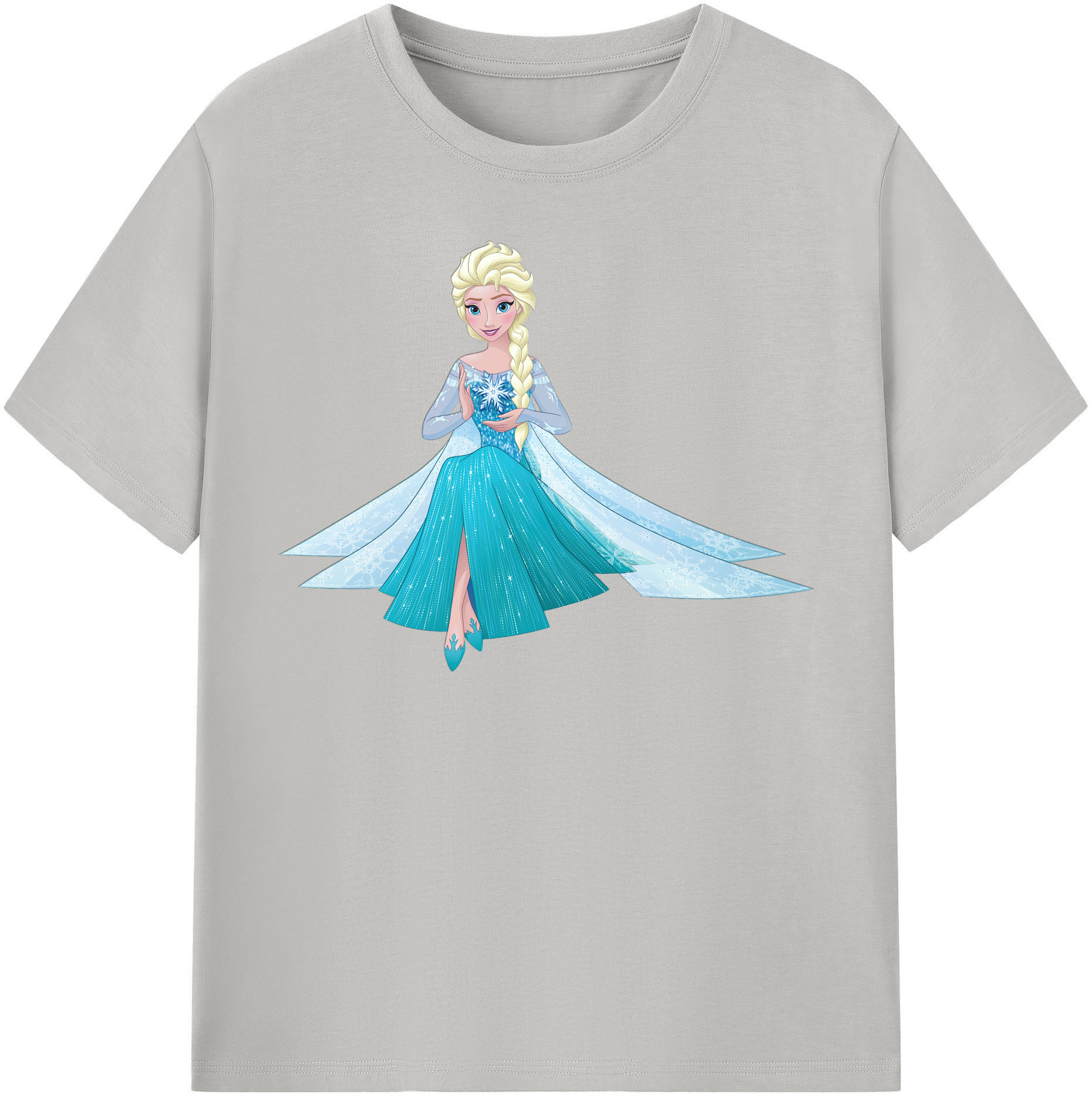 （画像用） アナと雪の女王 アンナ エルサ Frozen Anna Elsa 綿100％半袖Tシャツ（フロントプリント）