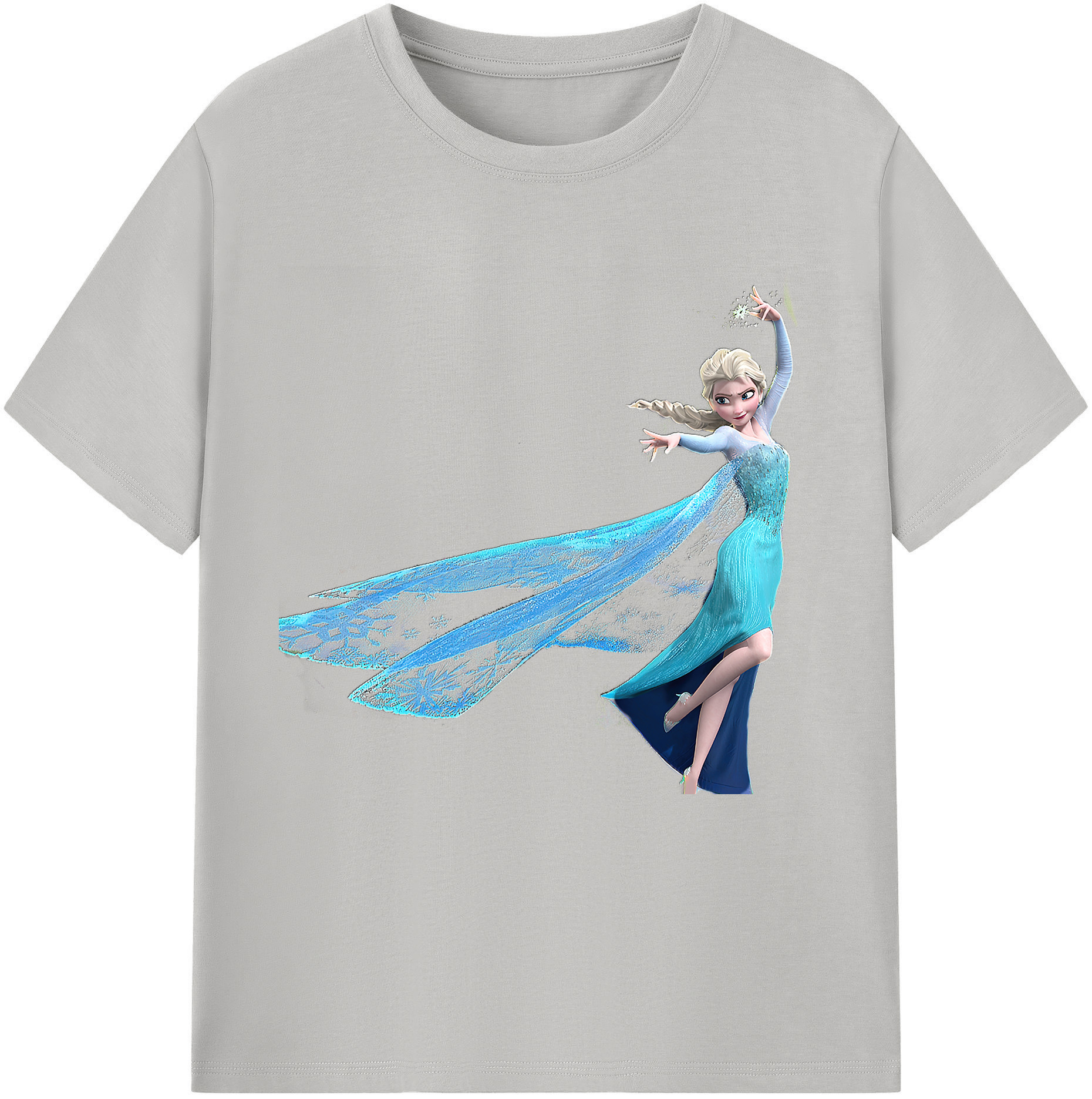（画像用） アナと雪の女王 アンナ エルサ Frozen Anna Elsa 綿100％半袖Tシャツ（フロントプリント）