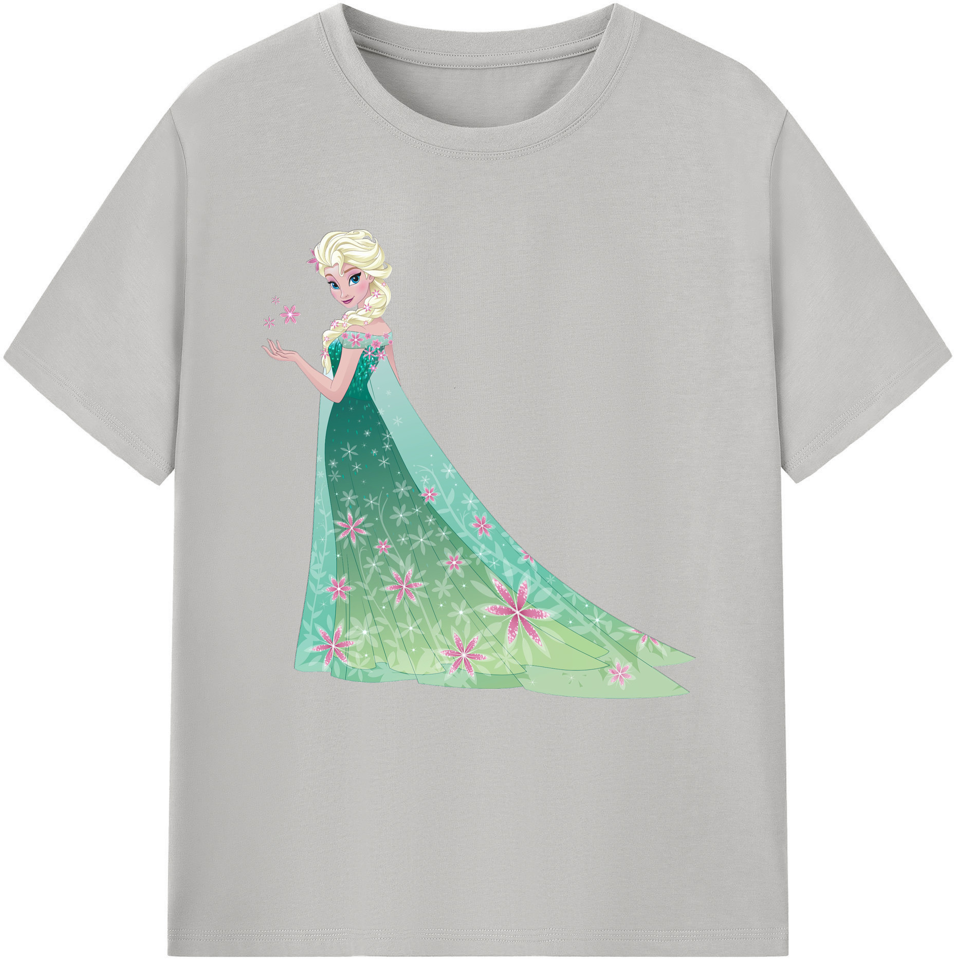 （画像用） アナと雪の女王 アンナ エルサ Frozen Anna Elsa 綿100％半袖Tシャツ（フロントプリント）