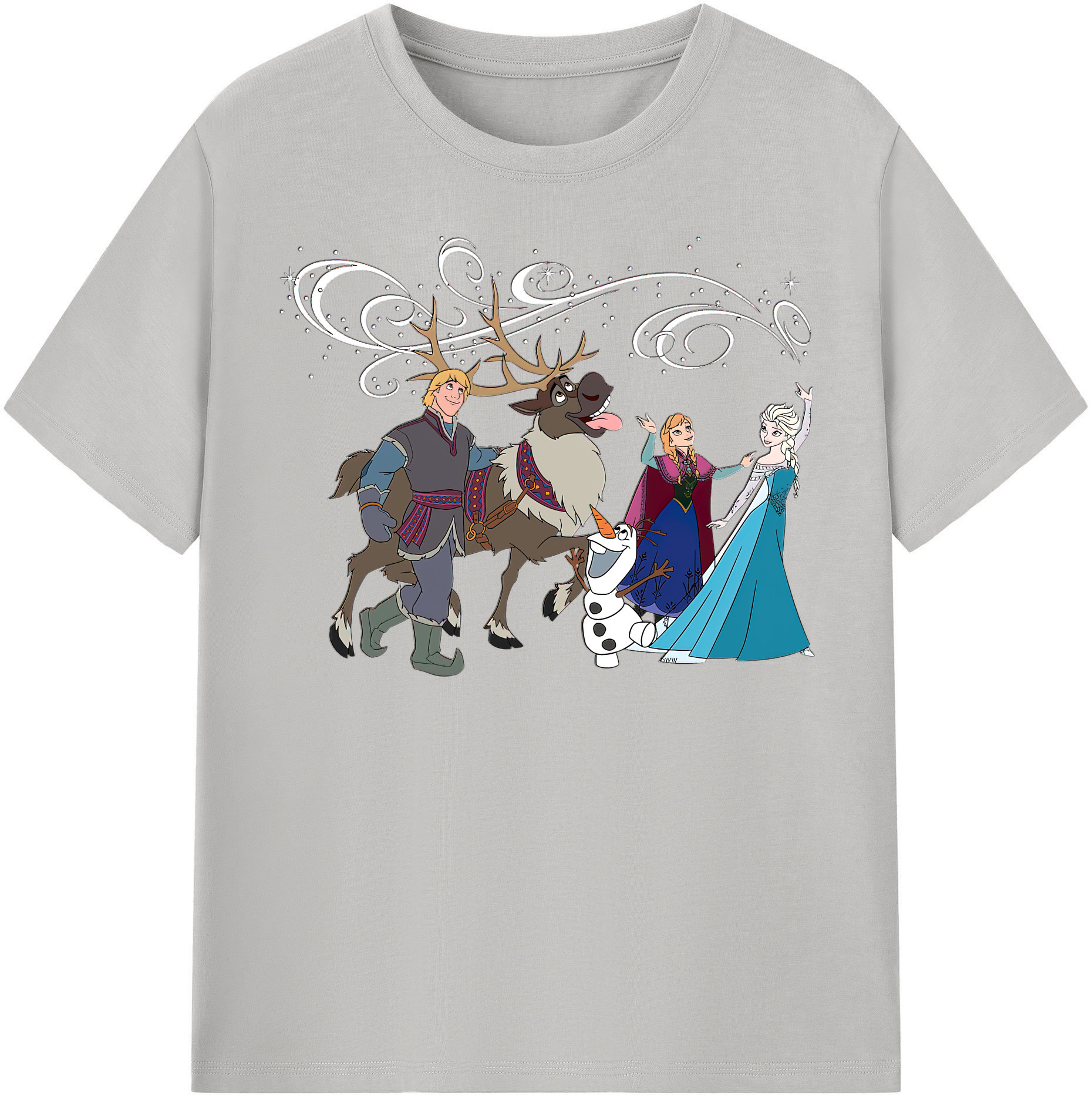 （画像用） アナと雪の女王 アンナ エルサ Frozen Anna Elsa 綿100％半袖Tシャツ（フロントプリント）