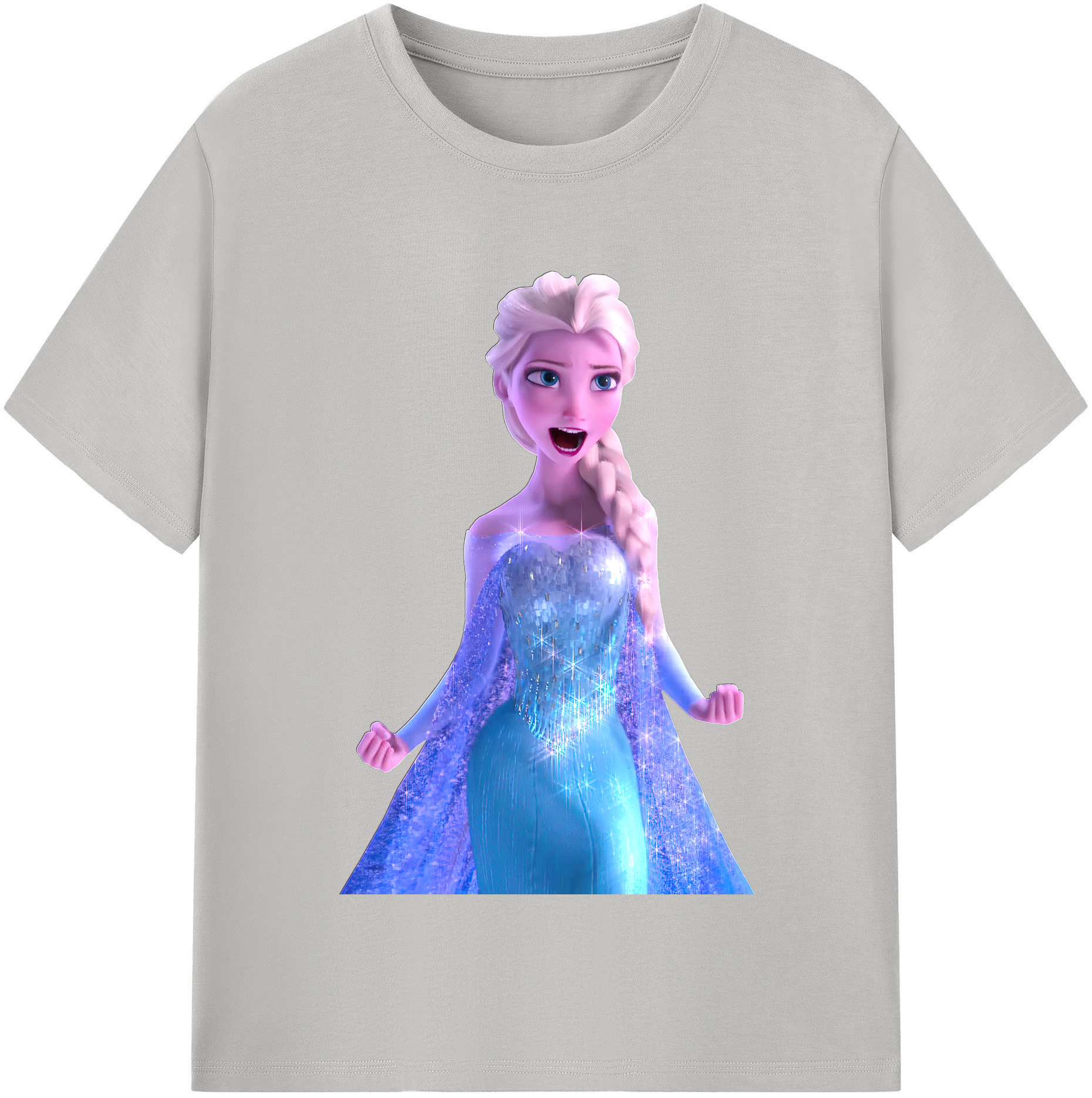 （画像用） アナと雪の女王 アンナ エルサ Frozen Anna Elsa 綿100％半袖Tシャツ（フロントプリント）