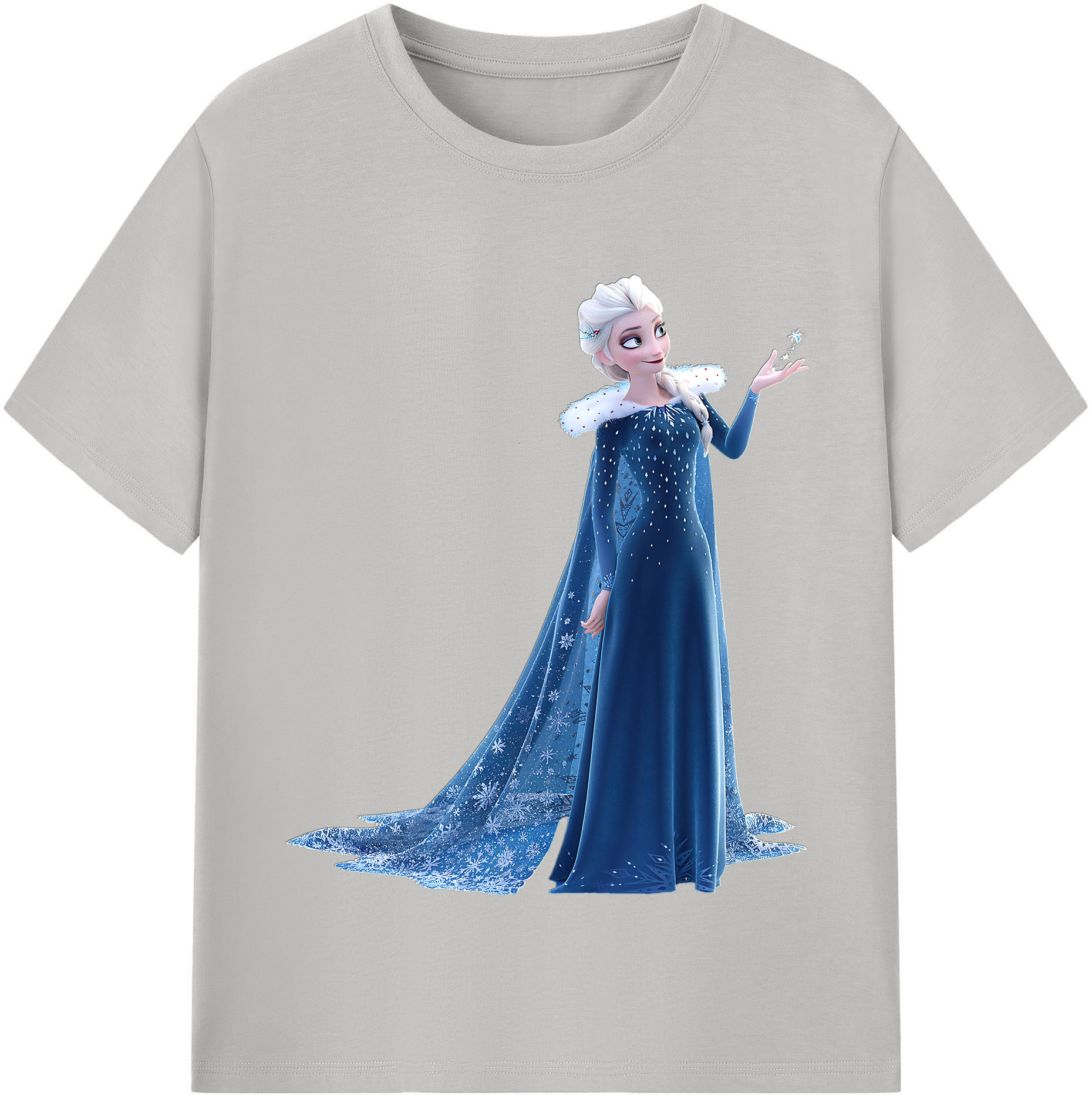（画像用） アナと雪の女王 アンナ エルサ Frozen Anna Elsa 綿100％半袖Tシャツ（フロントプリント）
