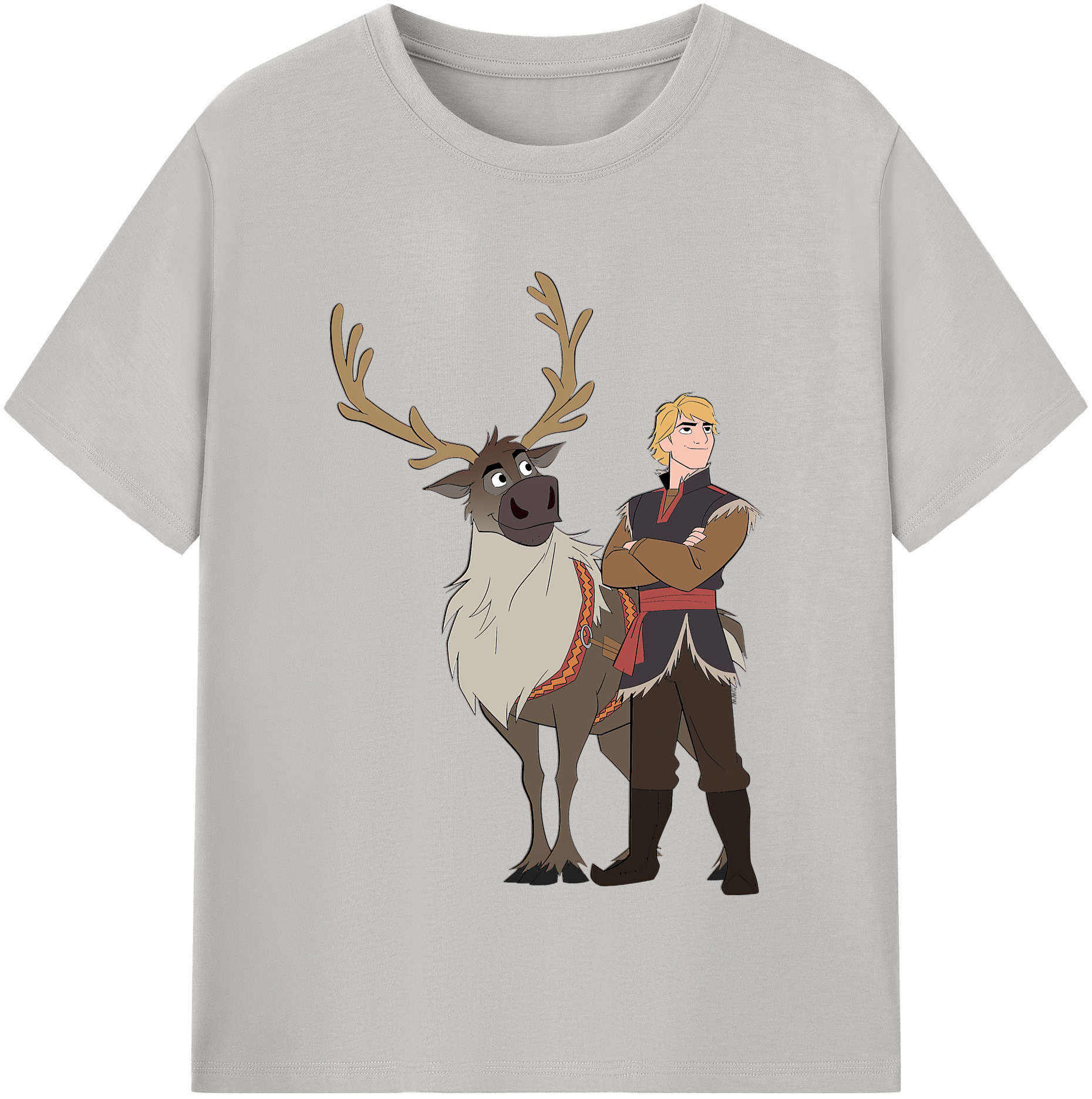 （画像用） アナと雪の女王 アンナ エルサ Frozen Anna Elsa 綿100％半袖Tシャツ（フロントプリント）
