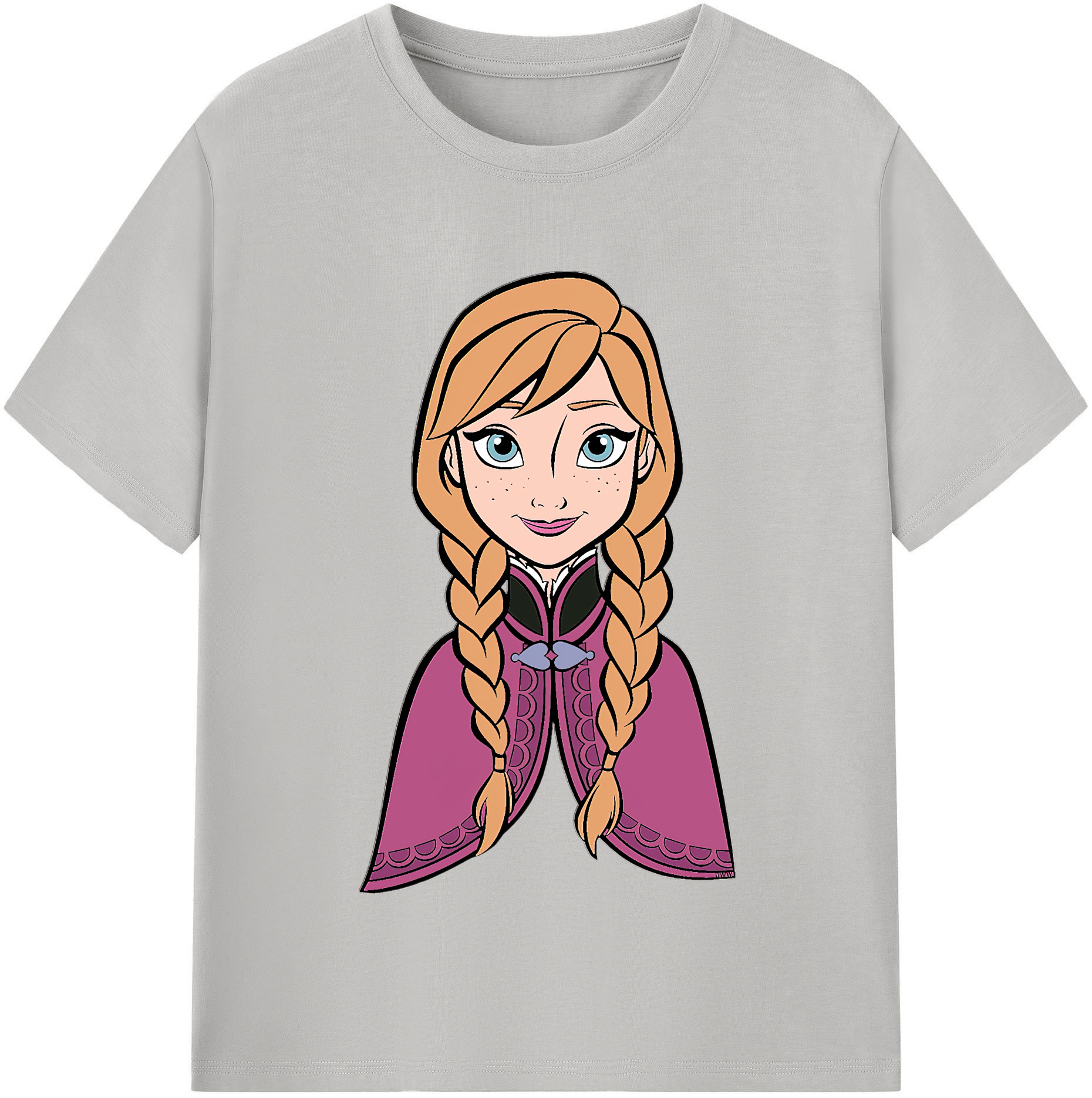 （画像用） アナと雪の女王 アンナ エルサ Frozen Anna Elsa 綿100％半袖Tシャツ（フロントプリント）