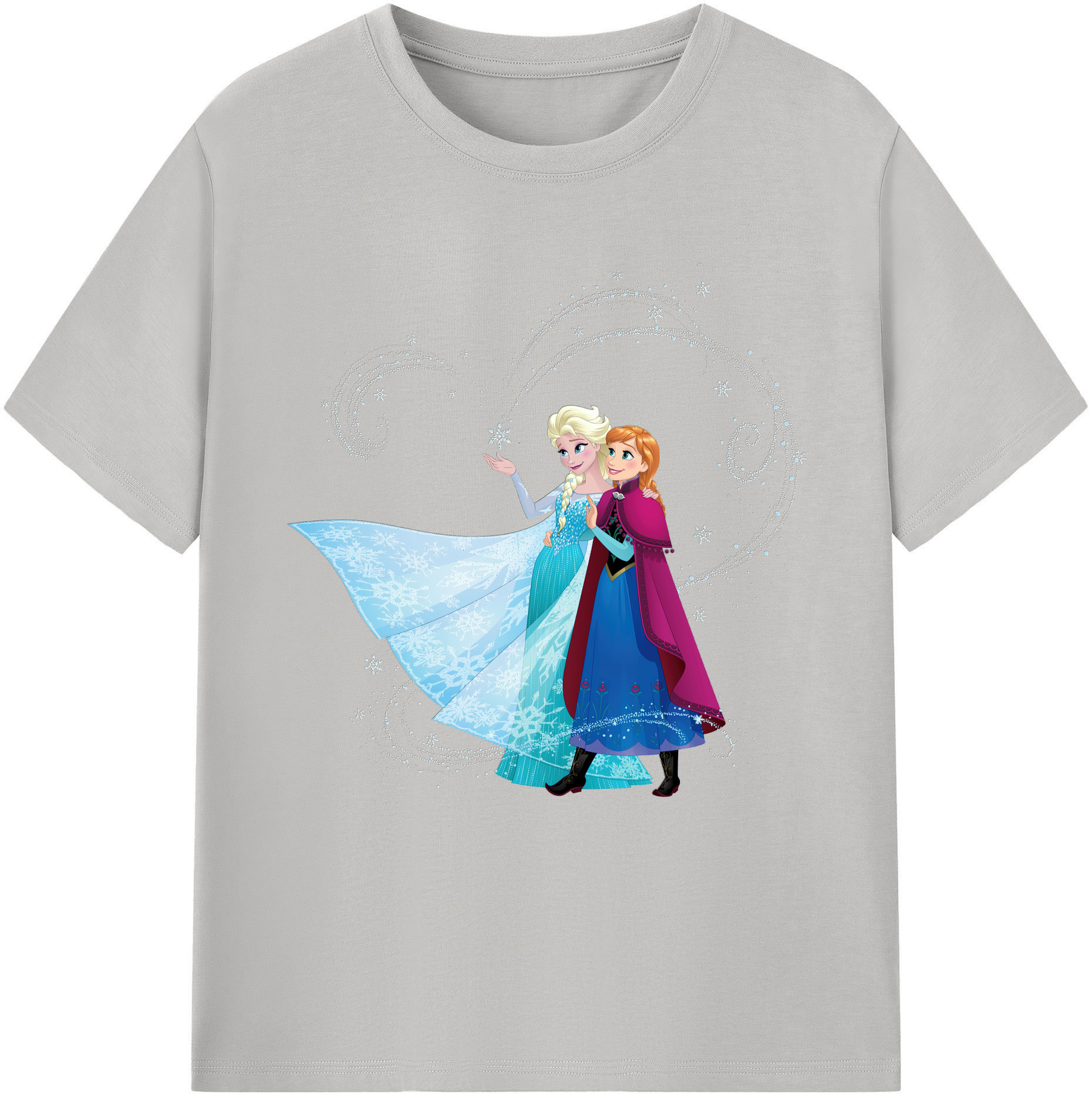 （画像用） アナと雪の女王 アンナ エルサ Frozen Anna Elsa 綿100％半袖Tシャツ（フロントプリント）