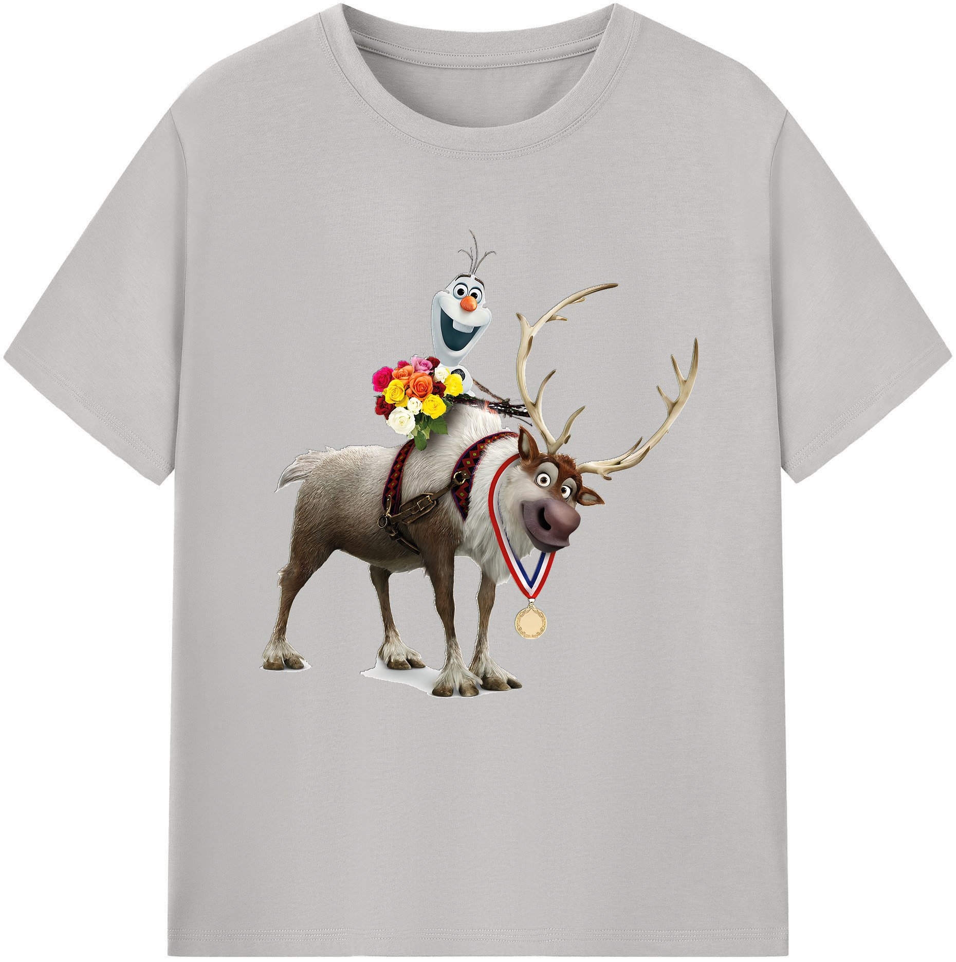 （画像用） アナと雪の女王 アンナ エルサ Frozen Anna Elsa 綿100％半袖Tシャツ（フロントプリント）