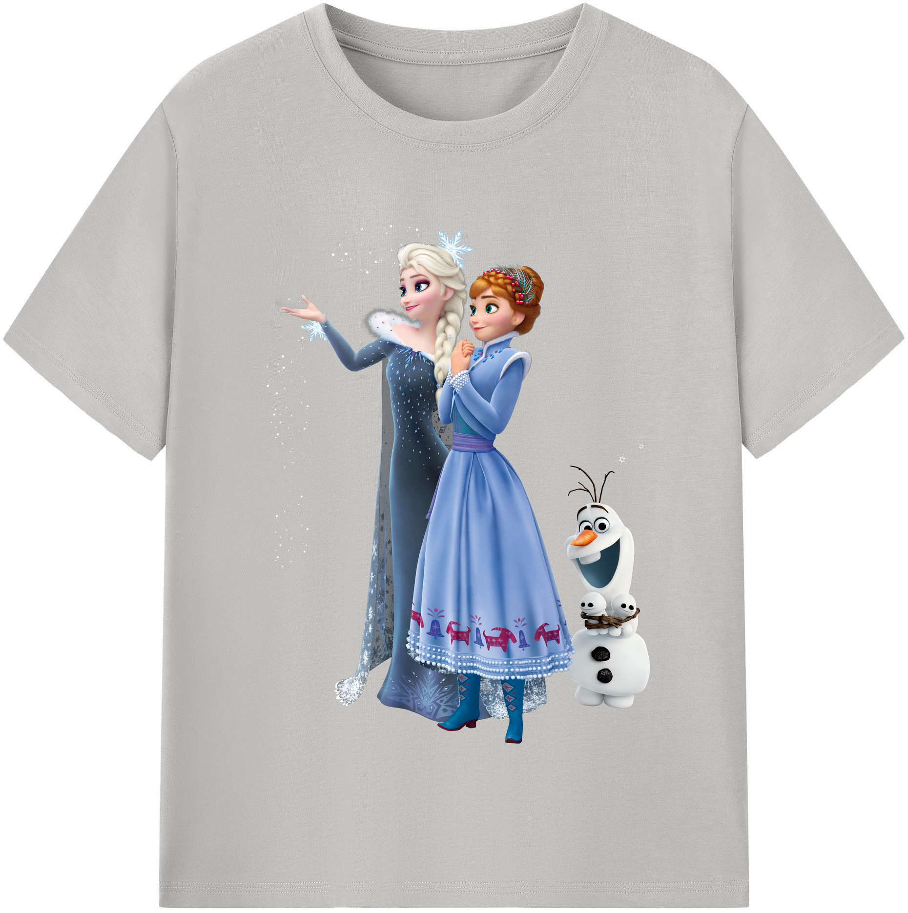 （画像用） アナと雪の女王 アンナ エルサ Frozen Anna Elsa 綿100％半袖Tシャツ（フロントプリント）