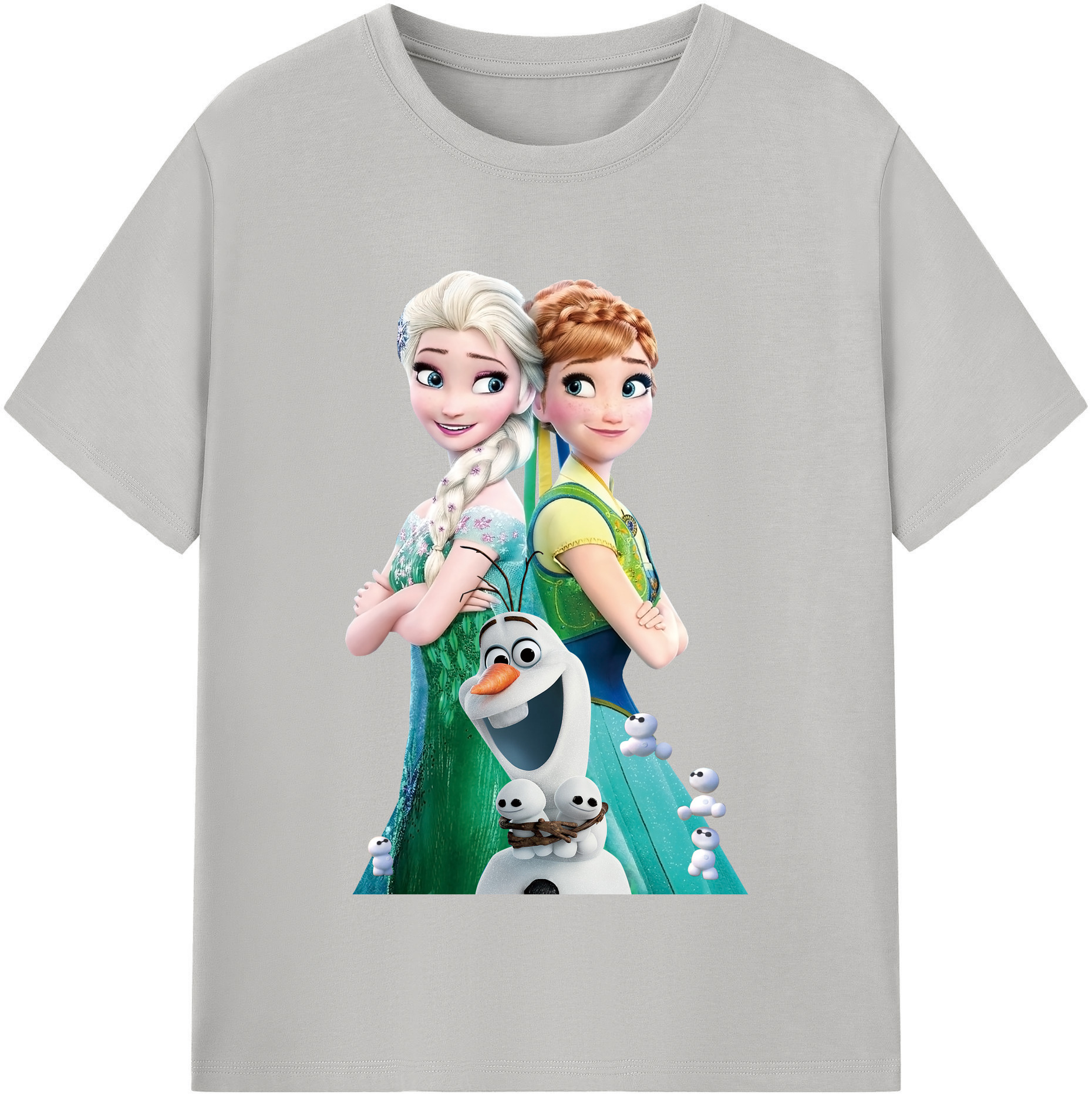 （画像用） アナと雪の女王 アンナ エルサ Frozen Anna Elsa 綿100％半袖Tシャツ（フロントプリント）