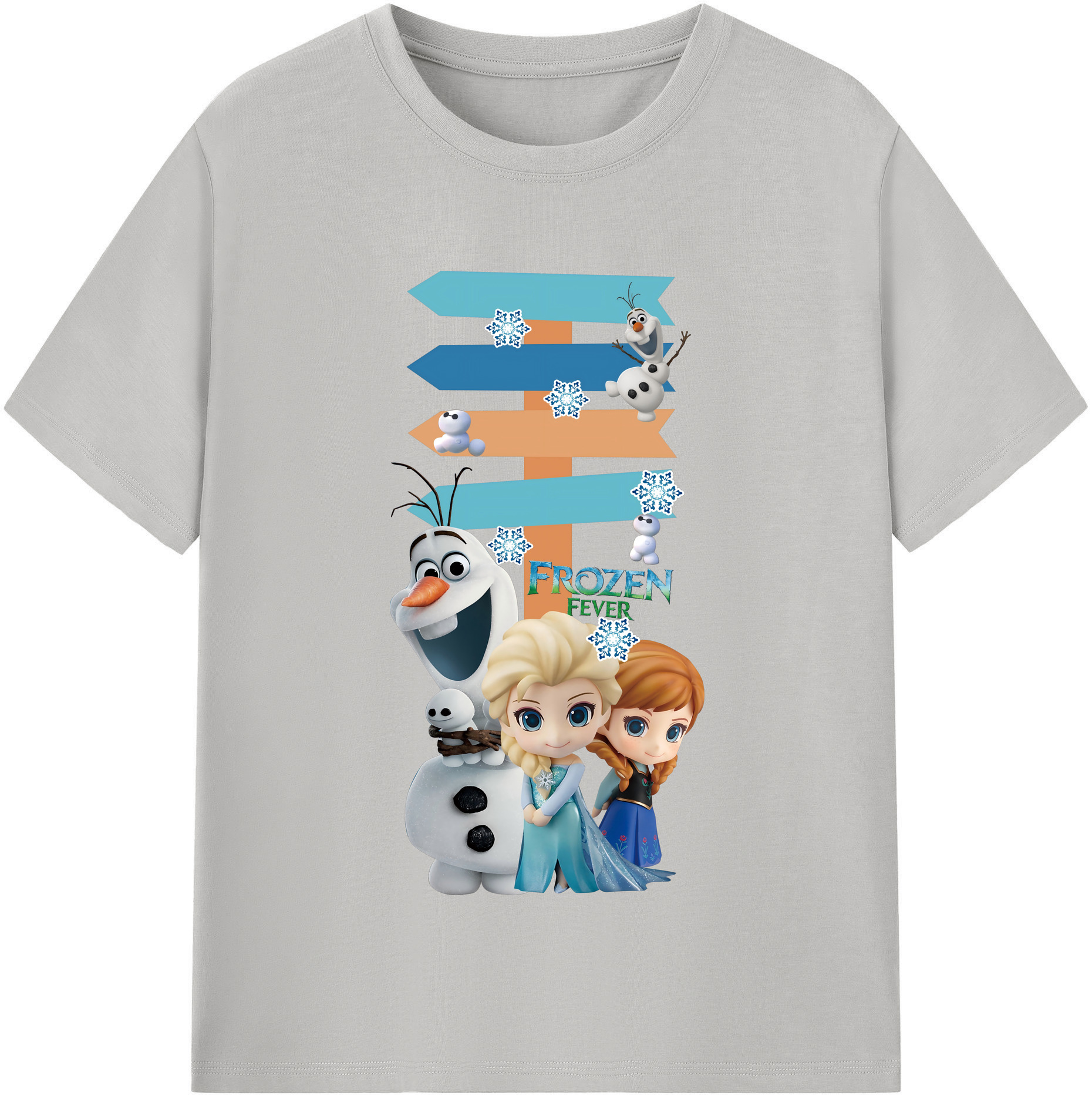 （画像用） アナと雪の女王 アンナ エルサ Frozen Anna Elsa 綿100％半袖Tシャツ（フロントプリント）