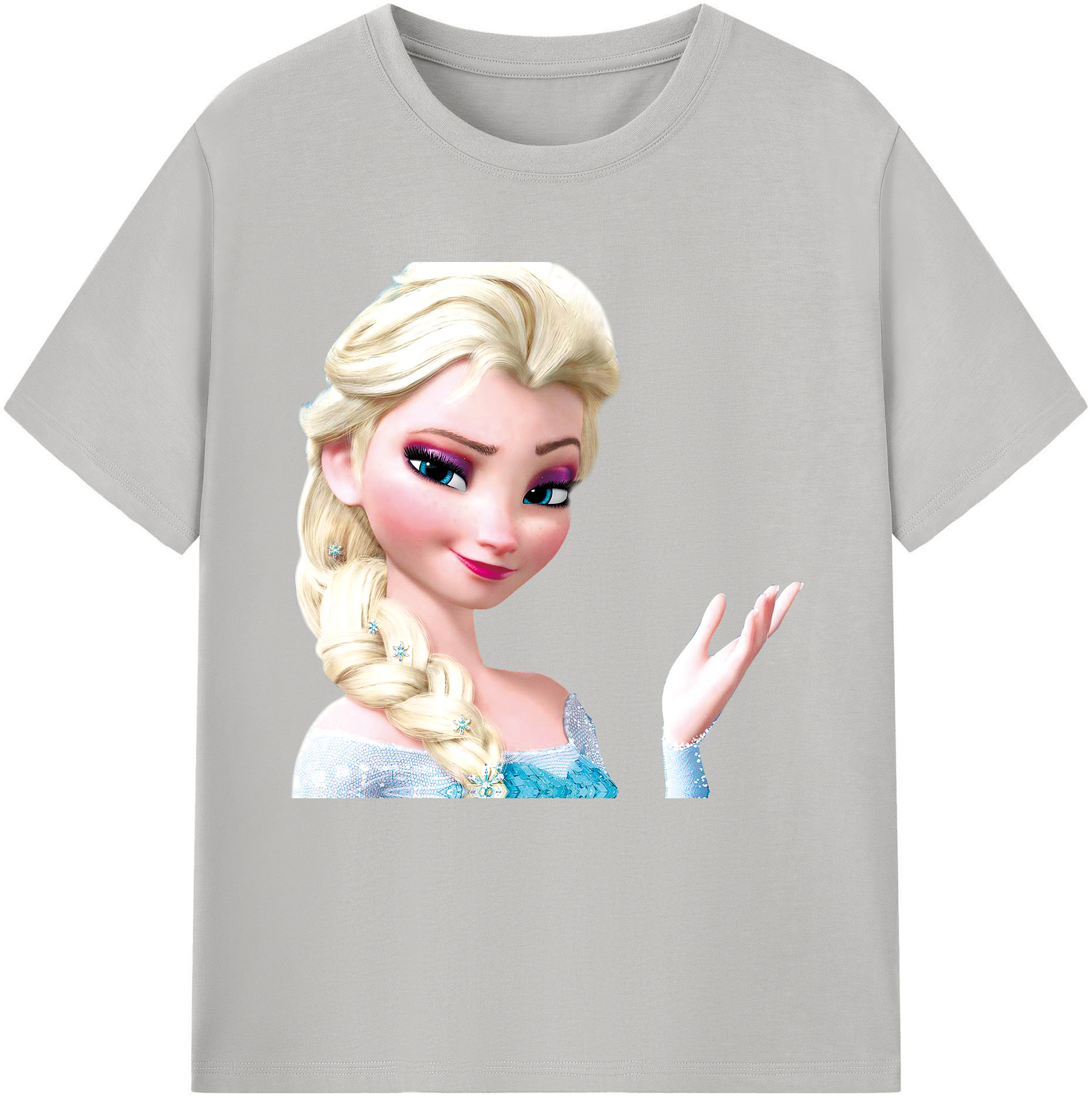 （画像用） アナと雪の女王 アンナ エルサ Frozen Anna Elsa 綿100％半袖Tシャツ（フロントプリント）