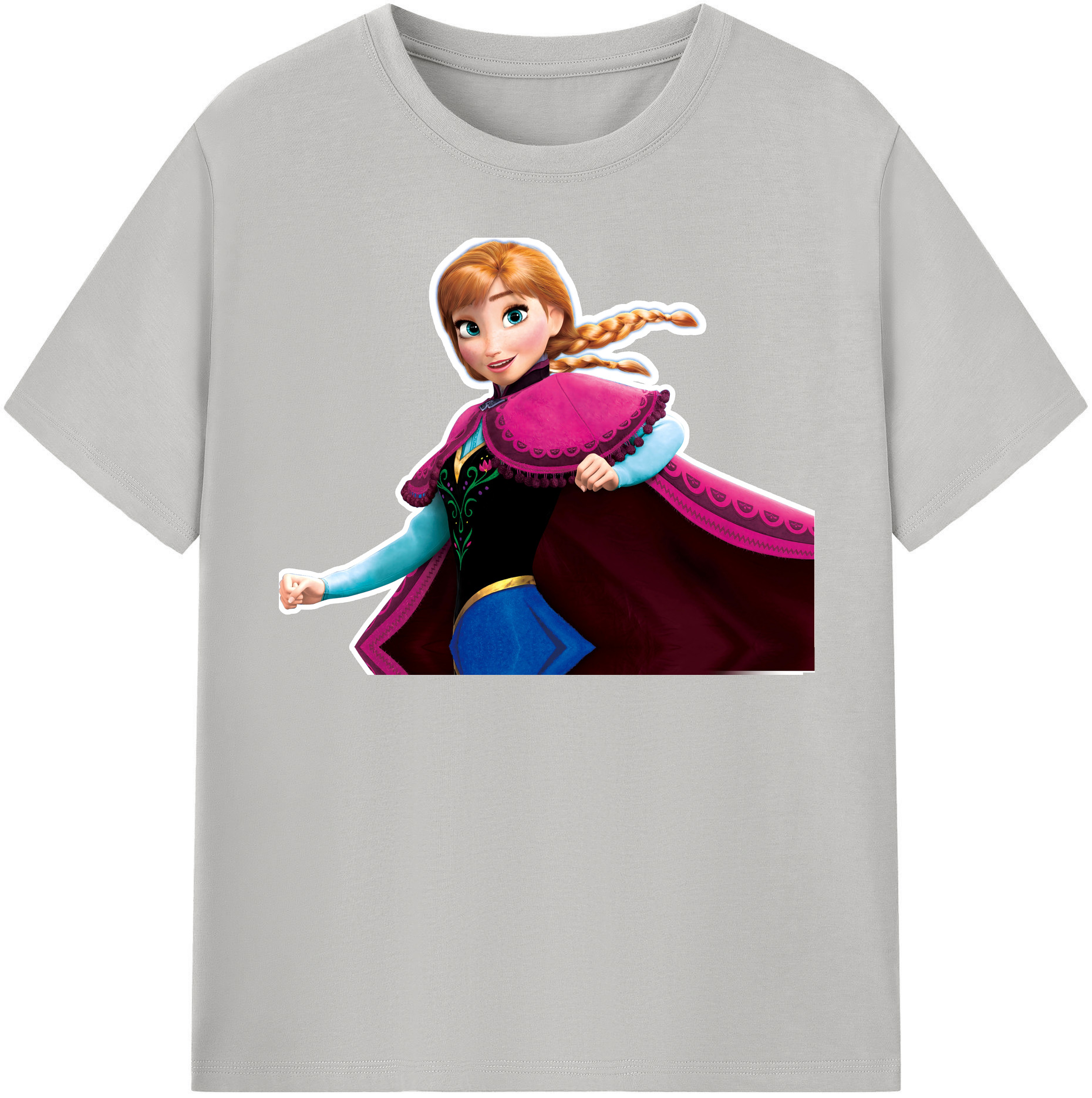 （画像用） アナと雪の女王 アンナ エルサ Frozen Anna Elsa 綿100％半袖Tシャツ（フロントプリント）