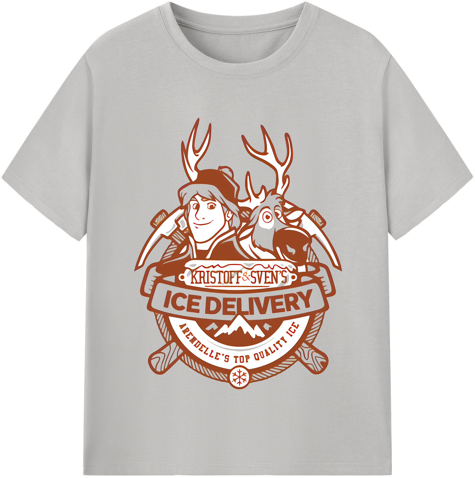 （画像用） アナと雪の女王 アンナ エルサ Frozen Anna Elsa 綿100％半袖Tシャツ（フロントプリント）