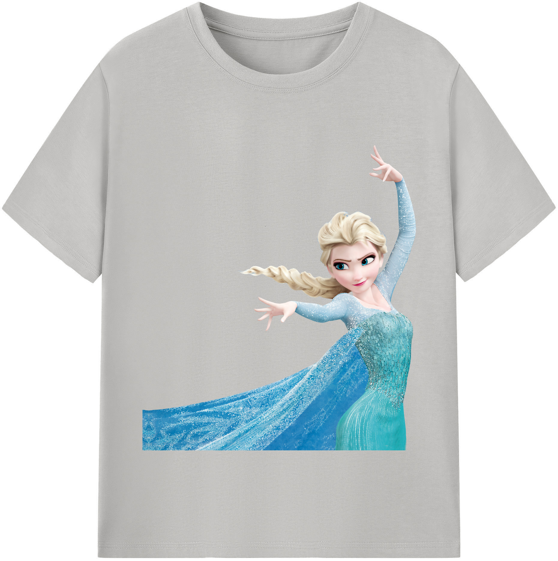 （画像用） アナと雪の女王 アンナ エルサ Frozen Anna Elsa 綿100％半袖Tシャツ（フロントプリント）