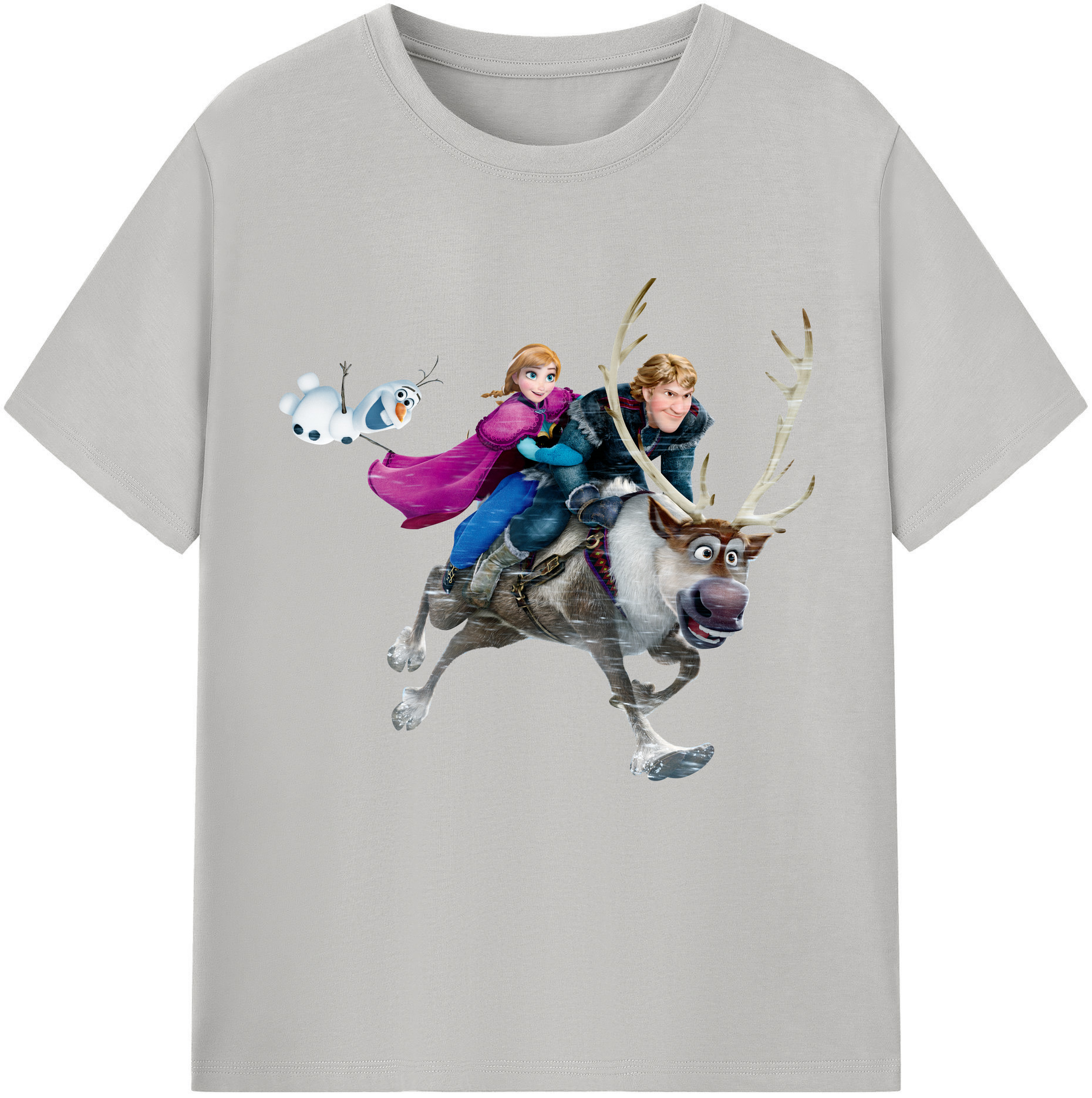 （画像用） アナと雪の女王 アンナ エルサ Frozen Anna Elsa 綿100％半袖Tシャツ（フロントプリント）