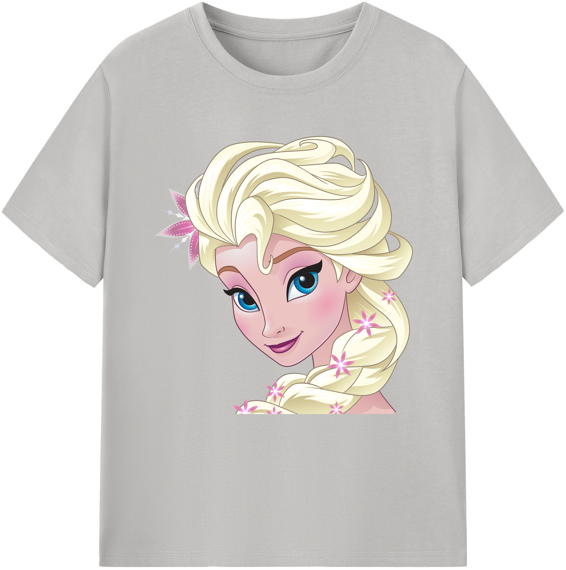 （画像用） アナと雪の女王 アンナ エルサ Frozen Anna Elsa 綿100％半袖Tシャツ（フロントプリント）