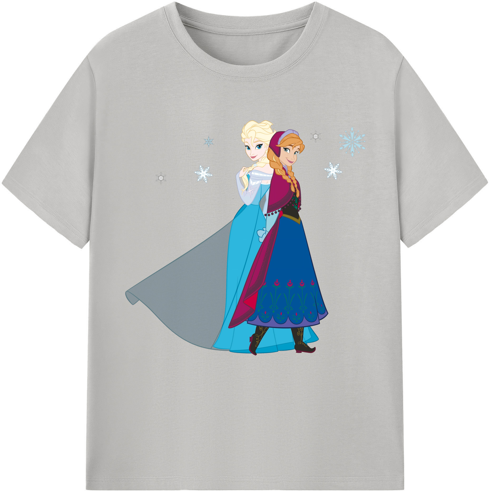 （画像用） アナと雪の女王 アンナ エルサ Frozen Anna Elsa 綿100％半袖Tシャツ（フロントプリント）