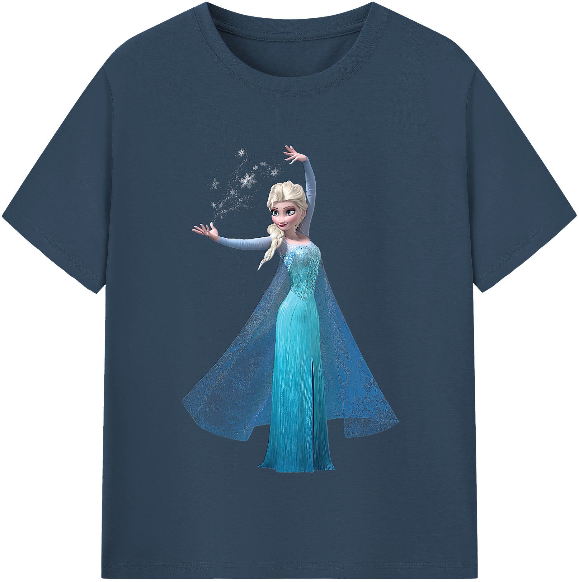（画像用） アナと雪の女王 アンナ エルサ Frozen Anna Elsa 綿100％半袖Tシャツ（フロントプリント）