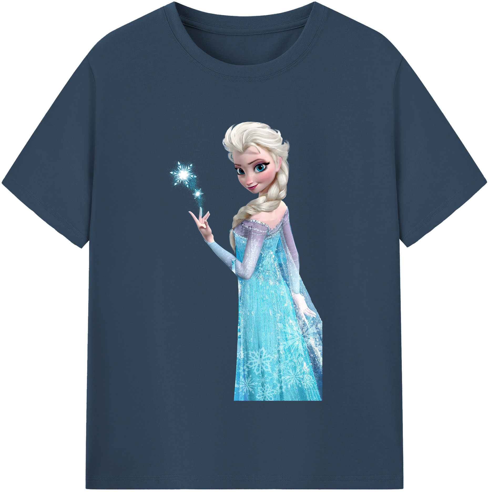 （画像用） アナと雪の女王 アンナ エルサ Frozen Anna Elsa 綿100％半袖Tシャツ（フロントプリント）