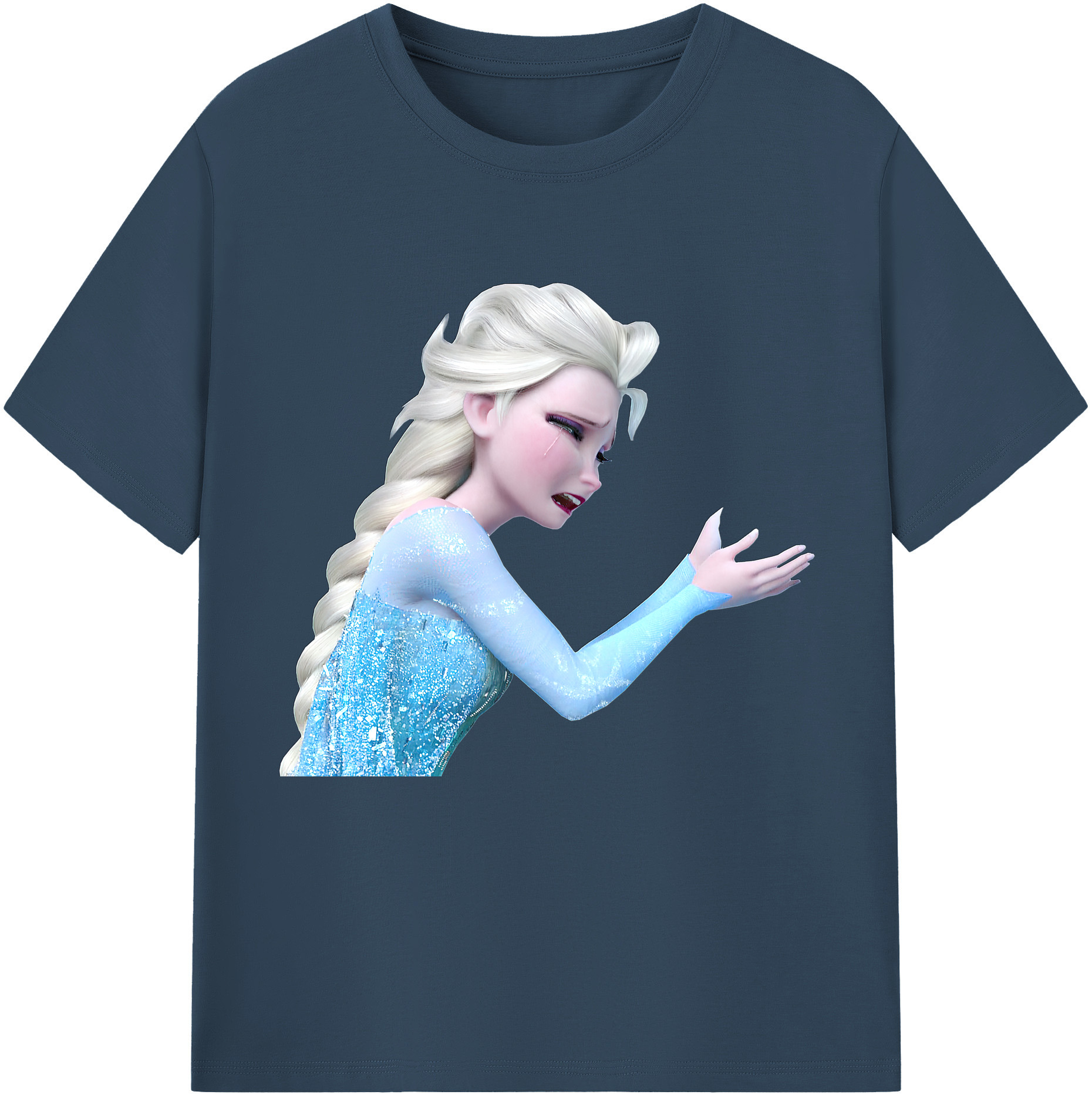 （画像用） アナと雪の女王 アンナ エルサ Frozen Anna Elsa 綿100％半袖Tシャツ（フロントプリント）