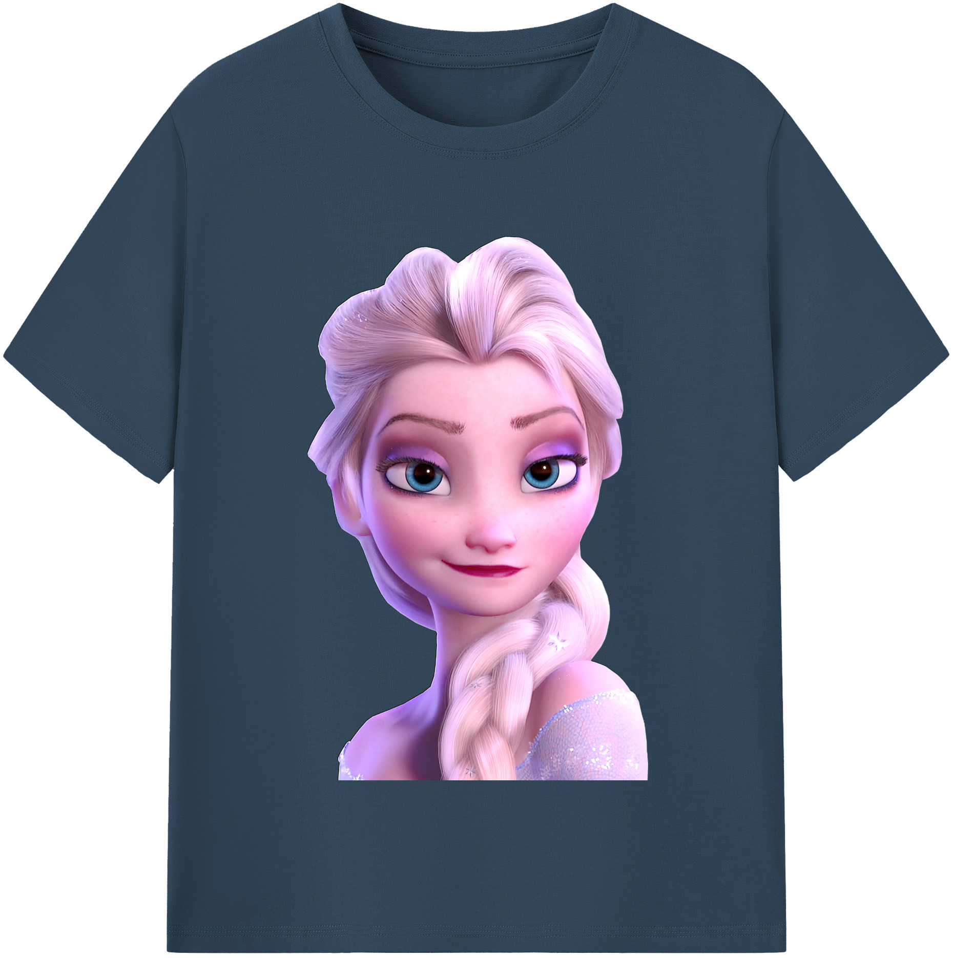 （画像用） アナと雪の女王 アンナ エルサ Frozen Anna Elsa 綿100％半袖Tシャツ（フロントプリント）