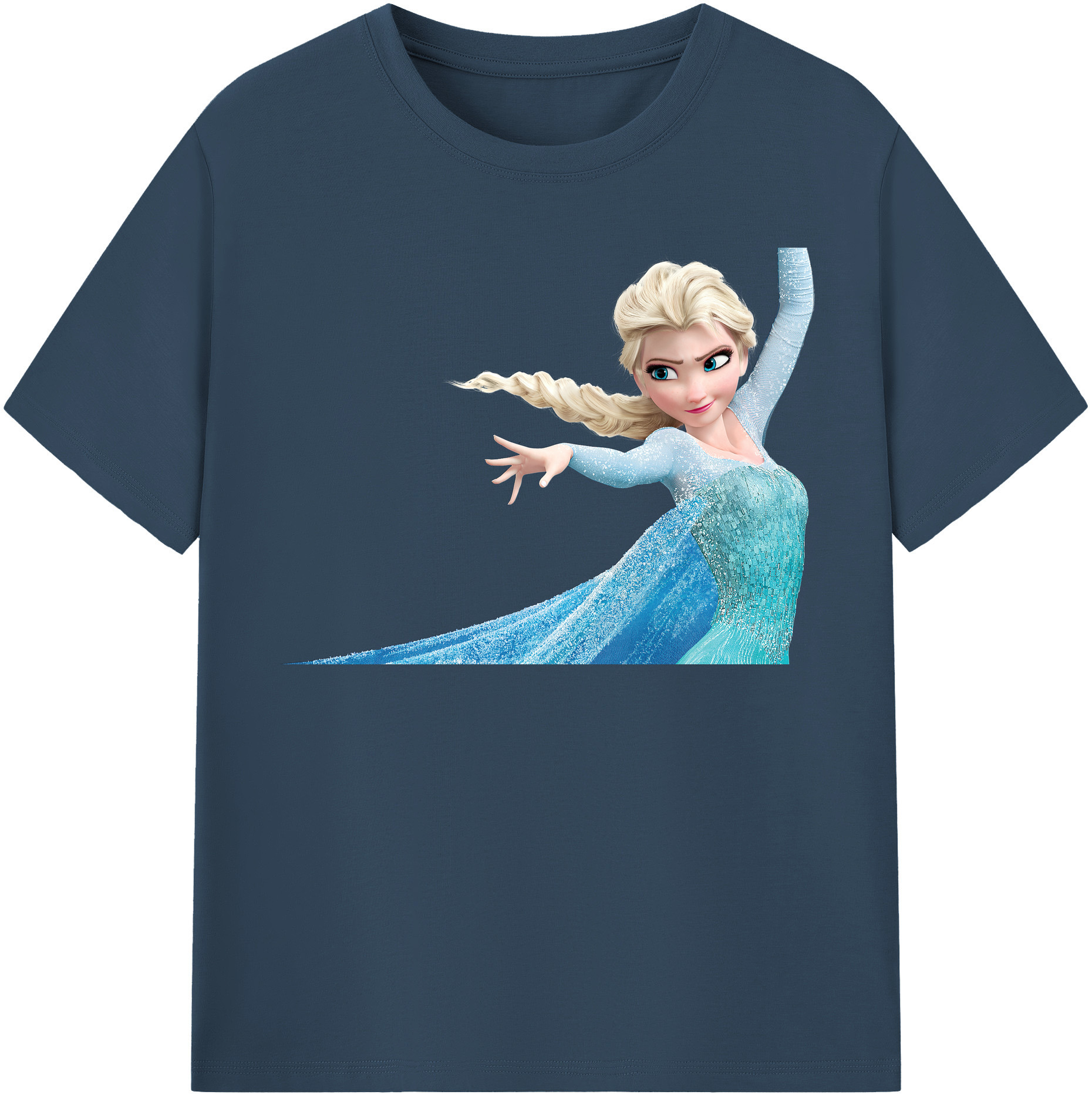 （画像用） アナと雪の女王 アンナ エルサ Frozen Anna Elsa 綿100％半袖Tシャツ（フロントプリント）
