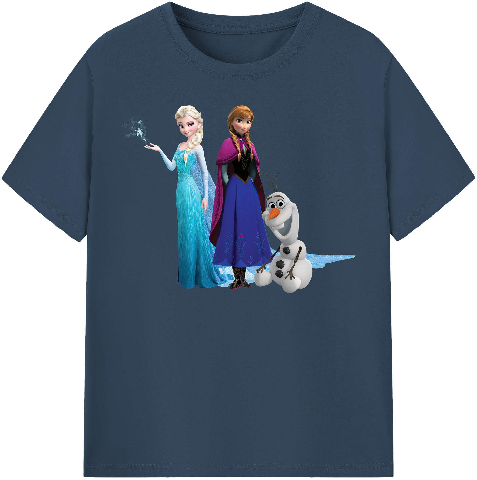 （画像用） アナと雪の女王 アンナ エルサ Frozen Anna Elsa 綿100％半袖Tシャツ（フロントプリント）