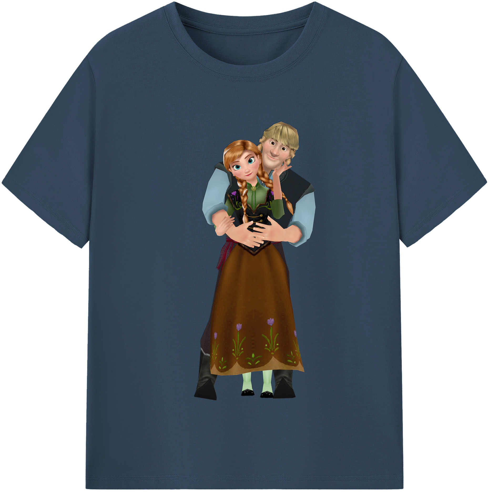 （画像用） アナと雪の女王 アンナ エルサ Frozen Anna Elsa 綿100％半袖Tシャツ（フロントプリント）