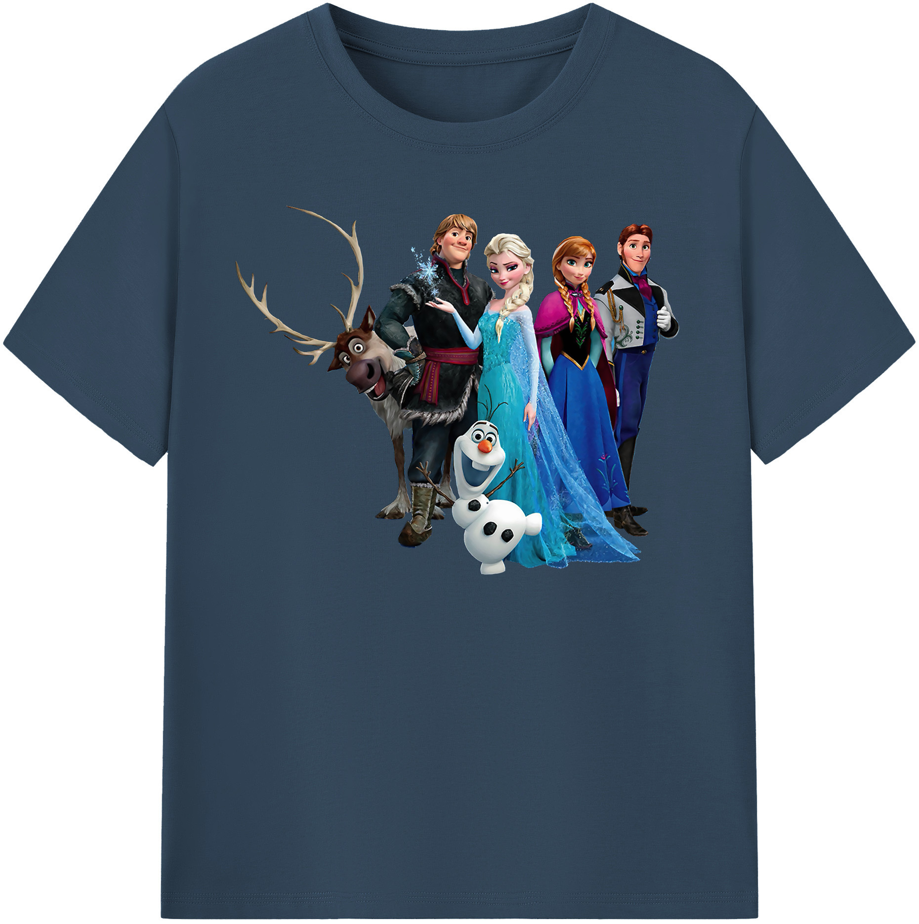（画像用） アナと雪の女王 アンナ エルサ Frozen Anna Elsa 綿100％半袖Tシャツ（フロントプリント）