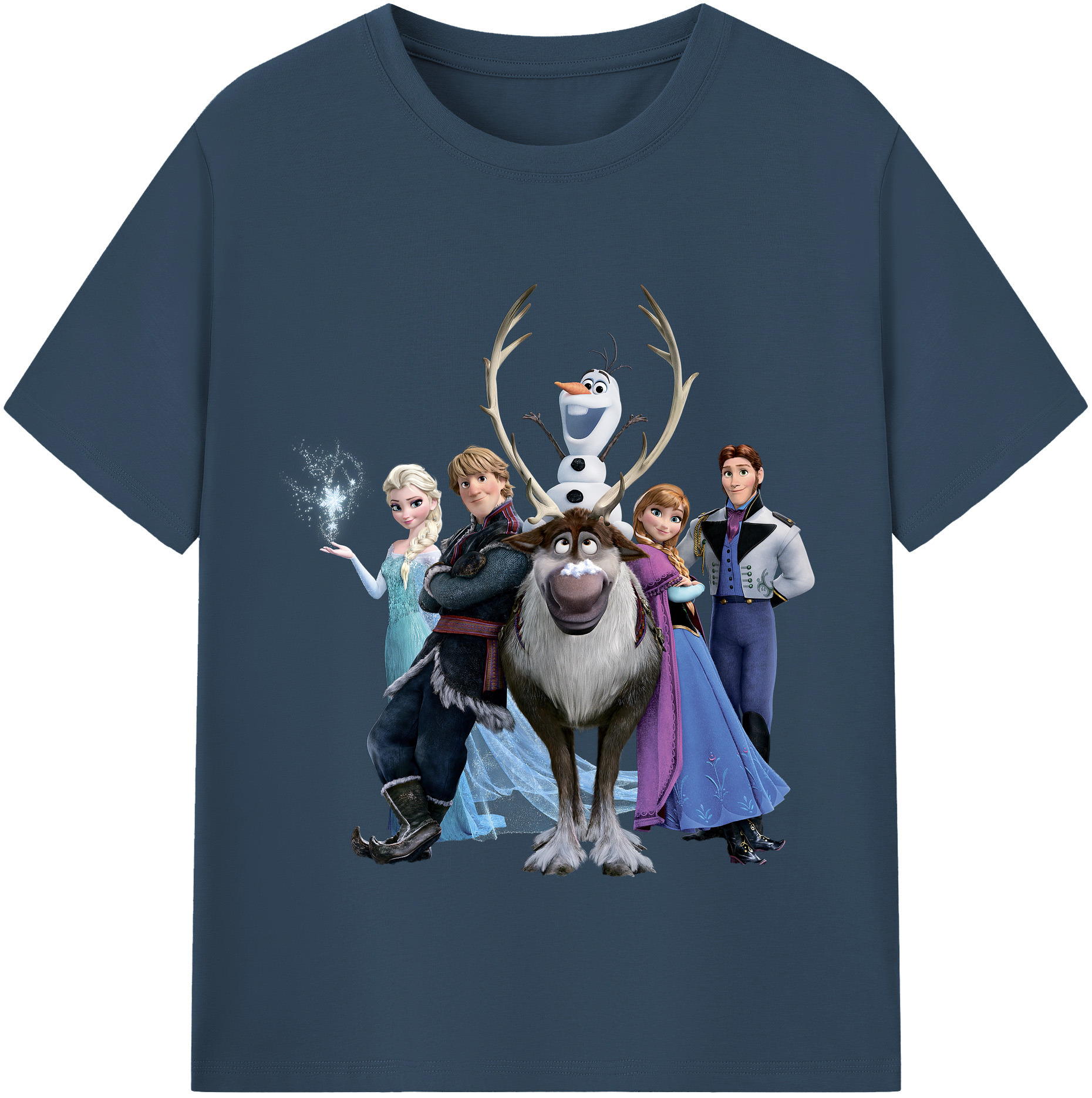 （画像用） アナと雪の女王 アンナ エルサ Frozen Anna Elsa 綿100％半袖Tシャツ（フロントプリント）