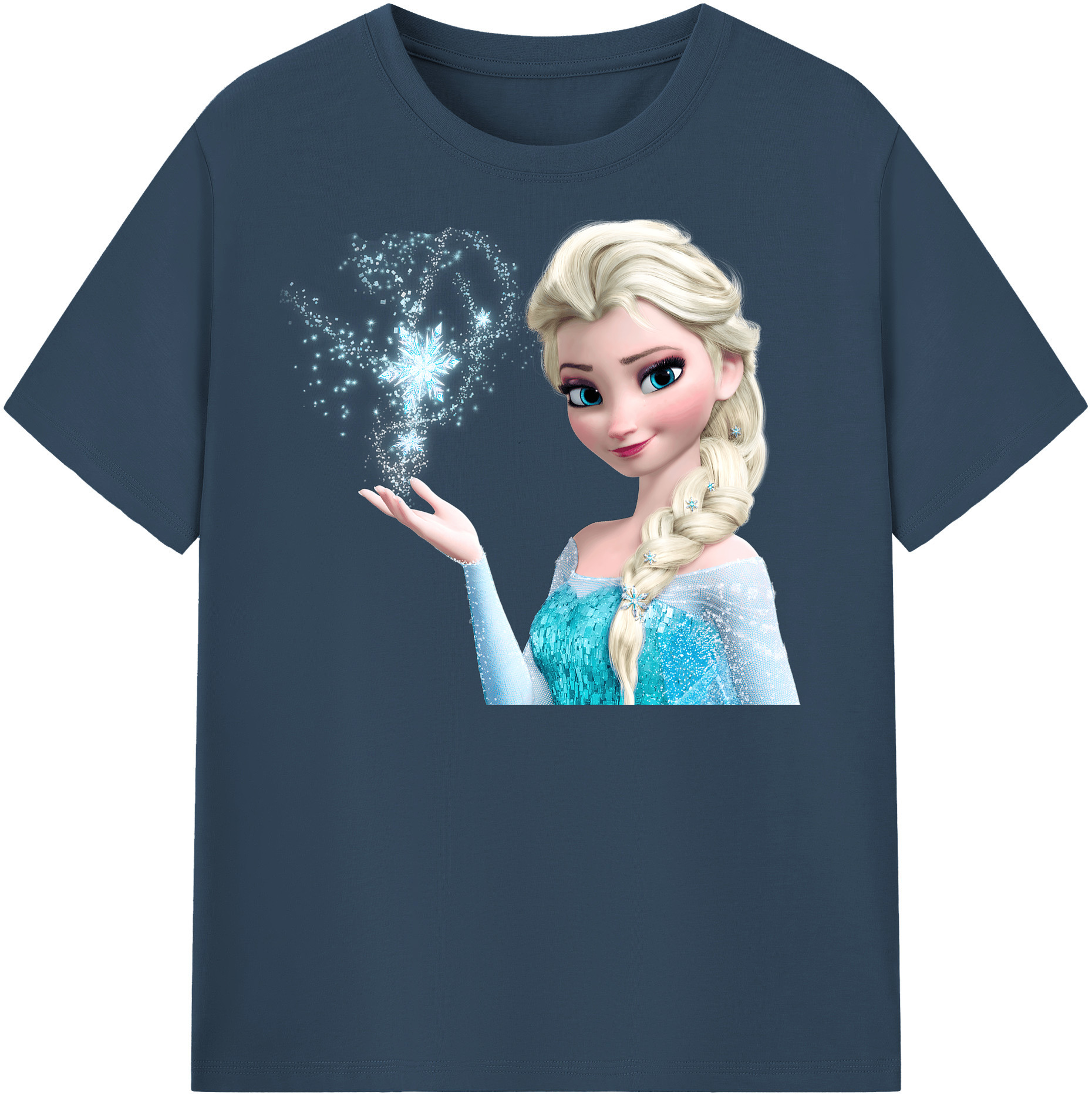 （画像用） アナと雪の女王 アンナ エルサ Frozen Anna Elsa 綿100％半袖Tシャツ（フロントプリント）