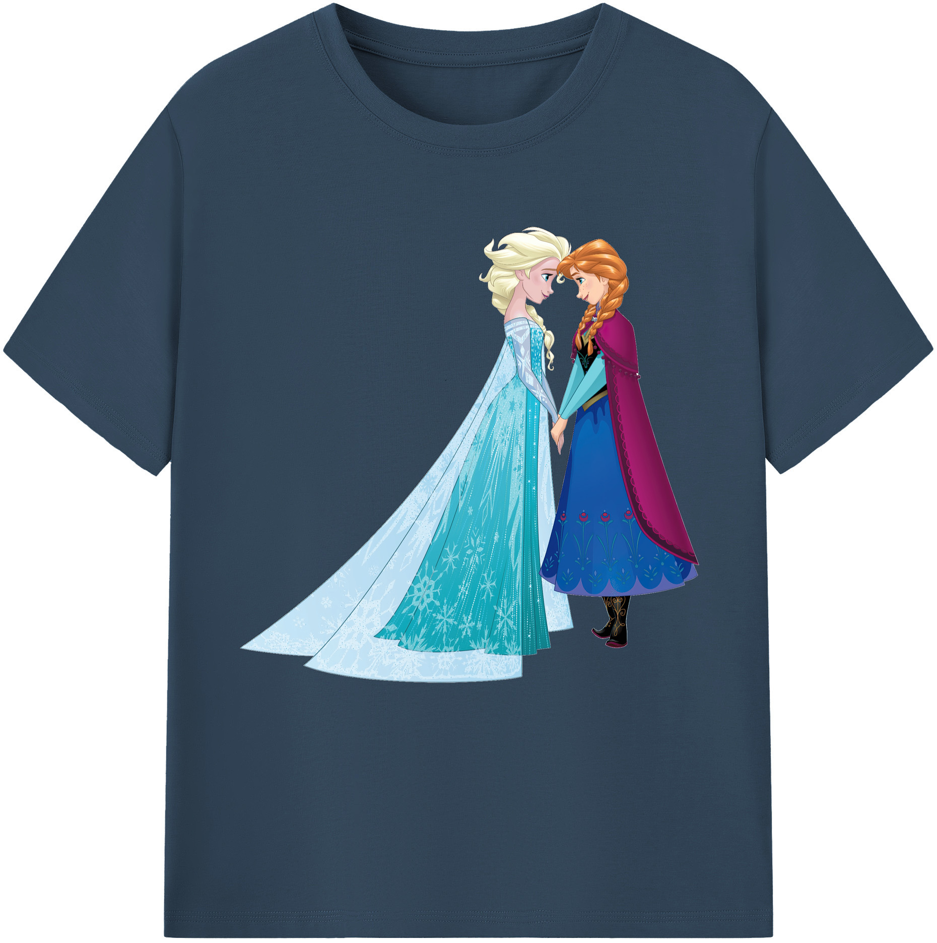 （画像用） アナと雪の女王 アンナ エルサ Frozen Anna Elsa 綿100％半袖Tシャツ（フロントプリント）