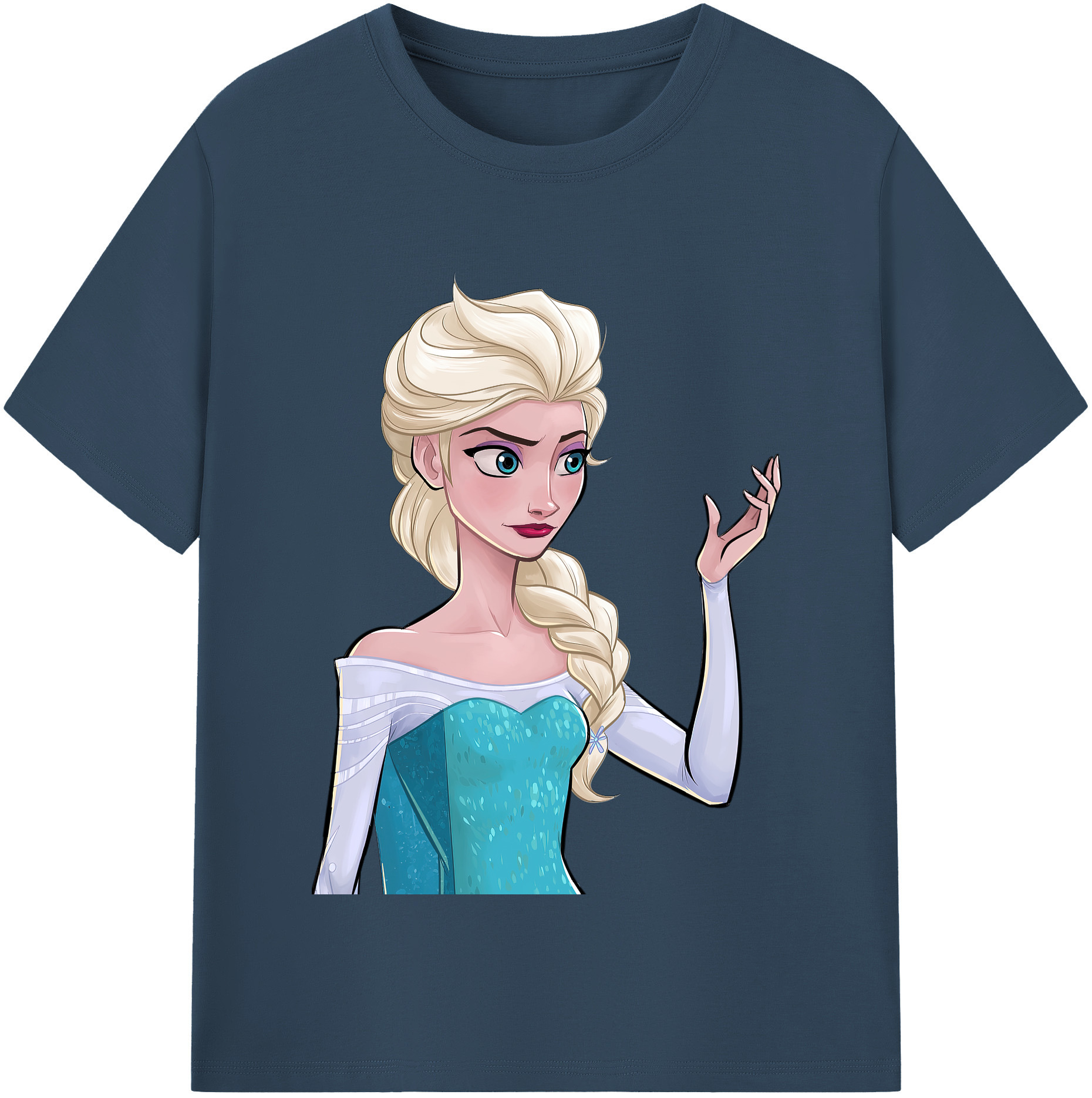 （画像用） アナと雪の女王 アンナ エルサ Frozen Anna Elsa 綿100％半袖Tシャツ（フロントプリント）