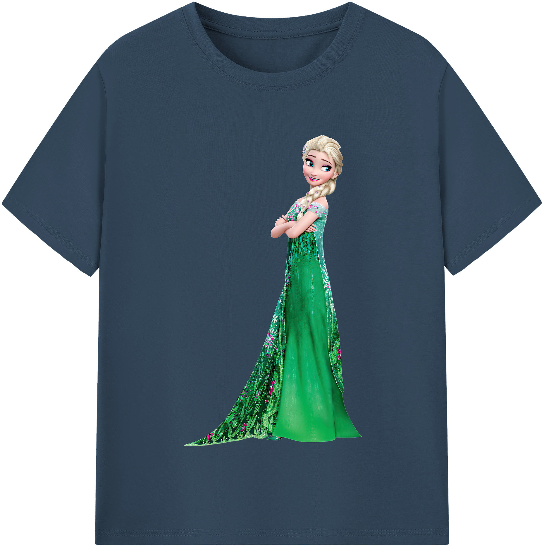 （画像用） アナと雪の女王 アンナ エルサ Frozen Anna Elsa 綿100％半袖Tシャツ（フロントプリント）