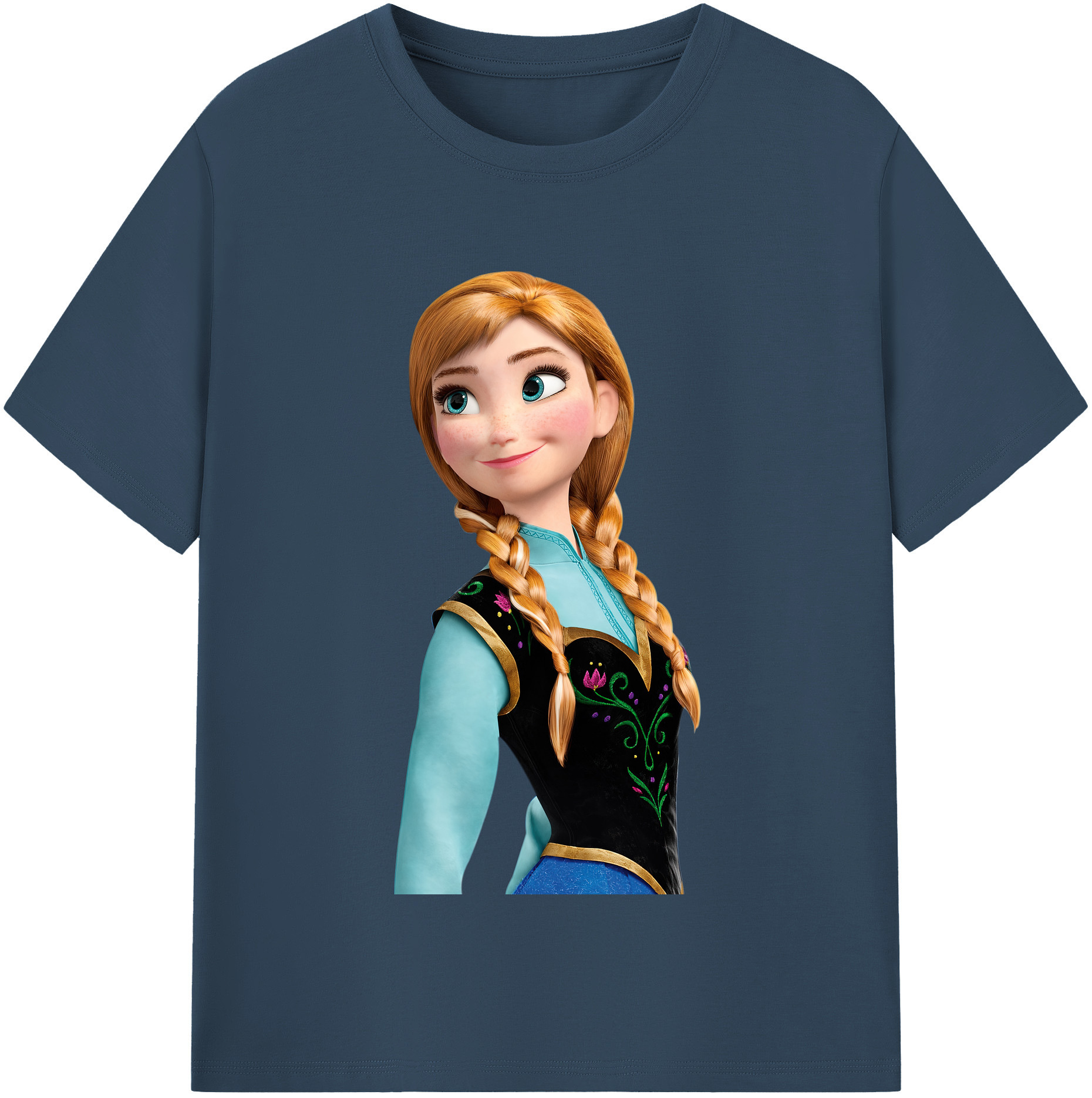 （画像用） アナと雪の女王 アンナ エルサ Frozen Anna Elsa 綿100％半袖Tシャツ（フロントプリント）