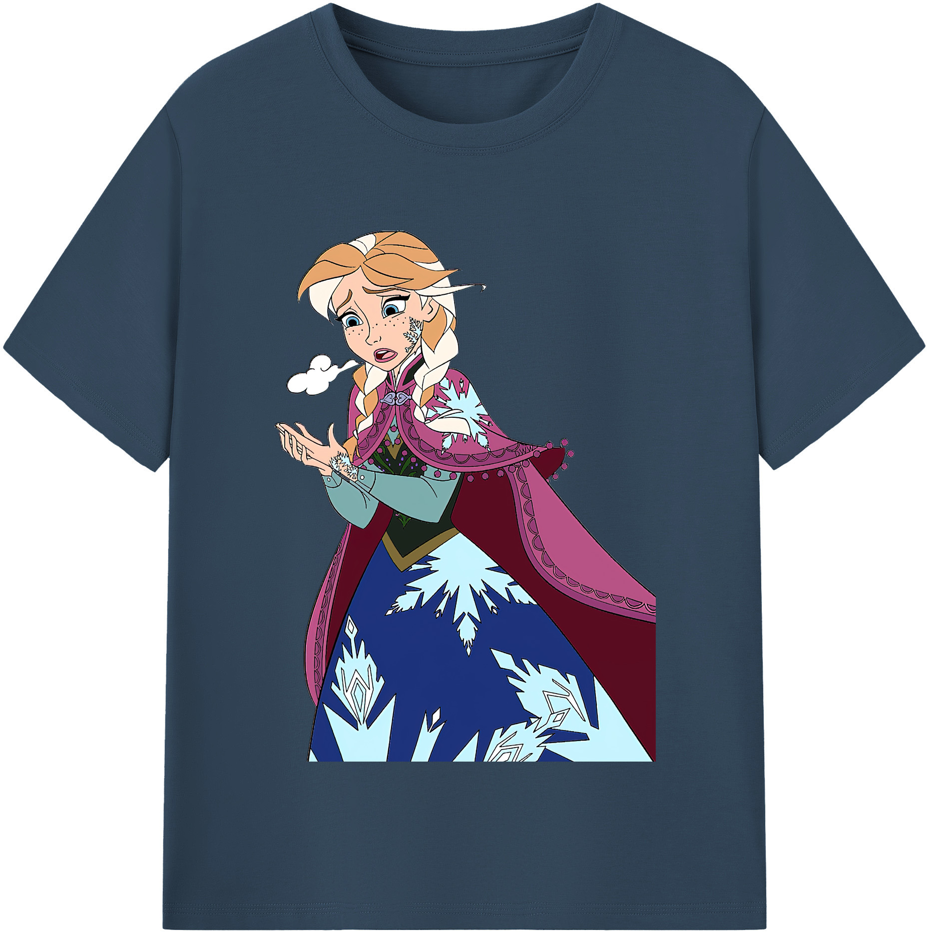 （画像用） アナと雪の女王 アンナ エルサ Frozen Anna Elsa 綿100％半袖Tシャツ（フロントプリント）