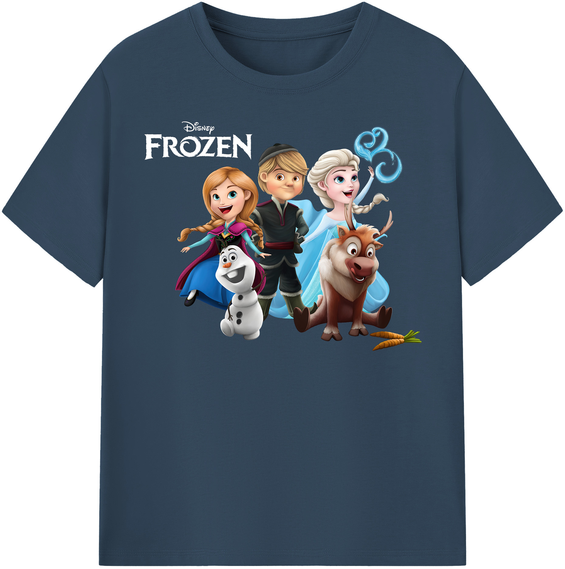 （画像用） アナと雪の女王 アンナ エルサ Frozen Anna Elsa 綿100％半袖Tシャツ（フロントプリント）
