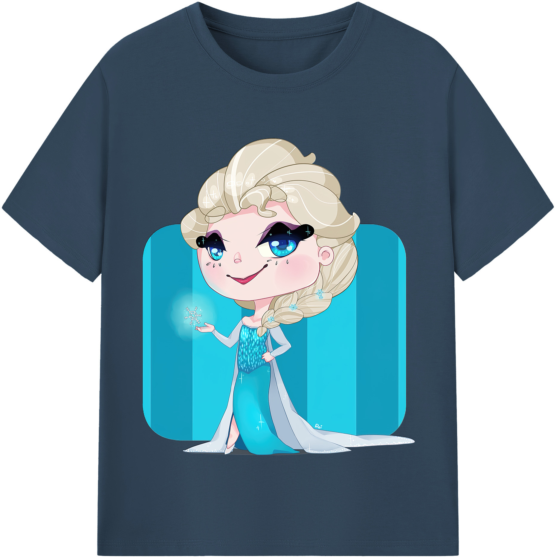 （画像用） アナと雪の女王 アンナ エルサ Frozen Anna Elsa 綿100％半袖Tシャツ（フロントプリント）
