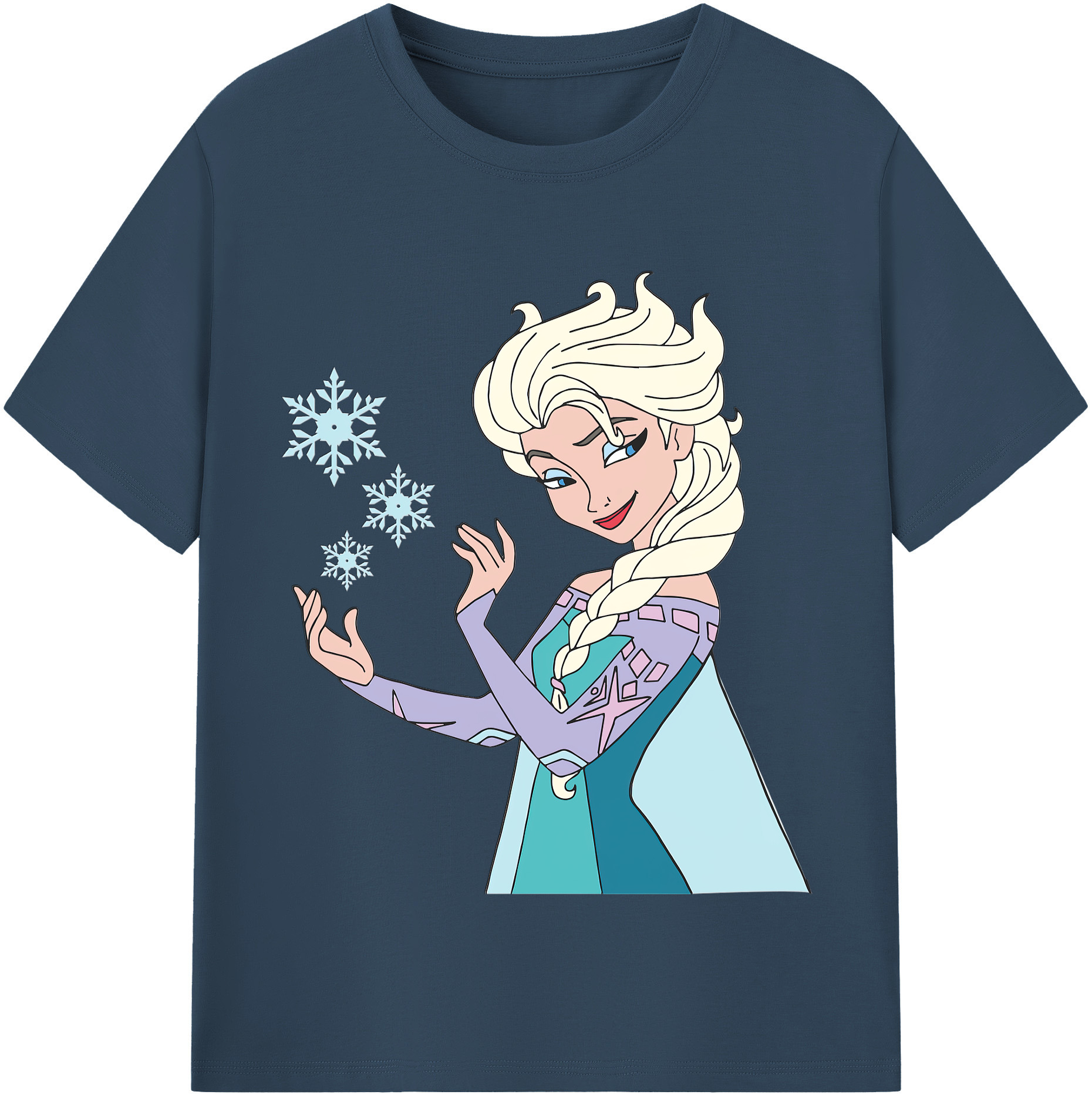 （画像用） アナと雪の女王 アンナ エルサ Frozen Anna Elsa 綿100％半袖Tシャツ（フロントプリント）