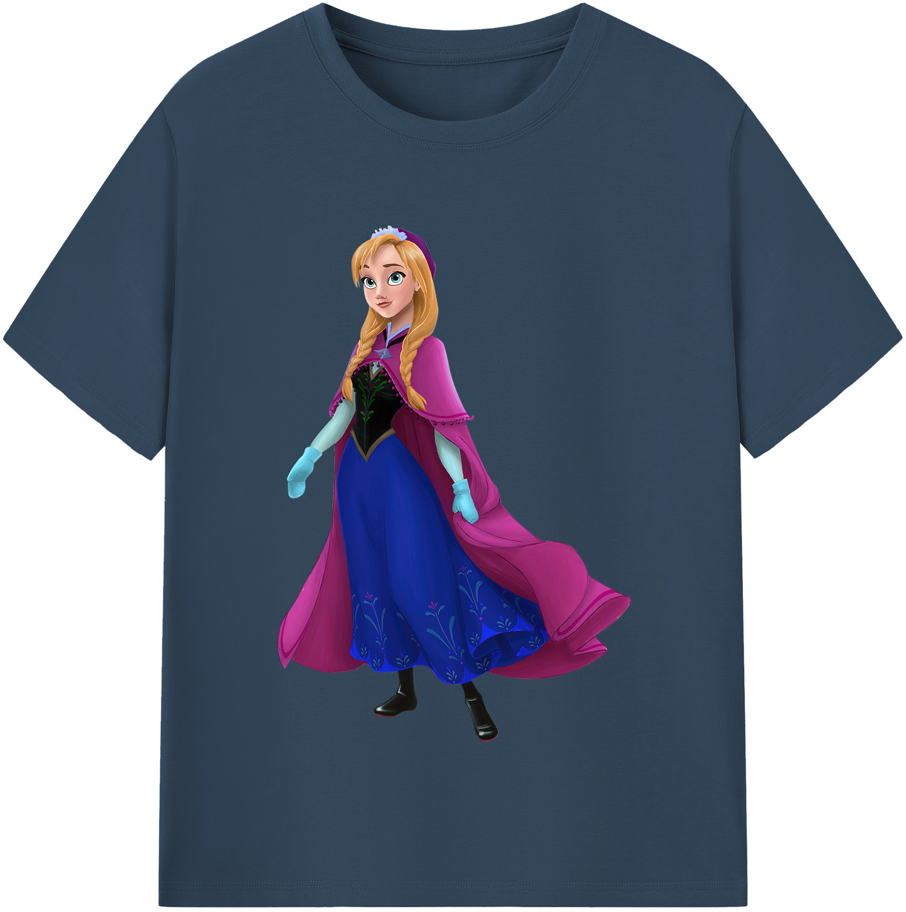 （画像用） アナと雪の女王 アンナ エルサ Frozen Anna Elsa 綿100％半袖Tシャツ（フロントプリント）