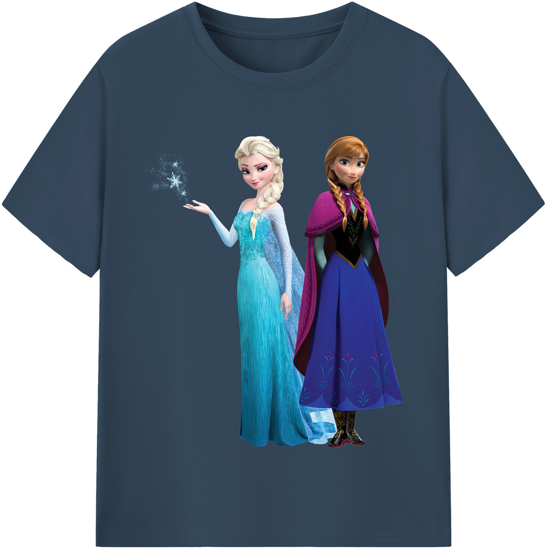 （画像用） アナと雪の女王 アンナ エルサ Frozen Anna Elsa 綿100％半袖Tシャツ（フロントプリント）