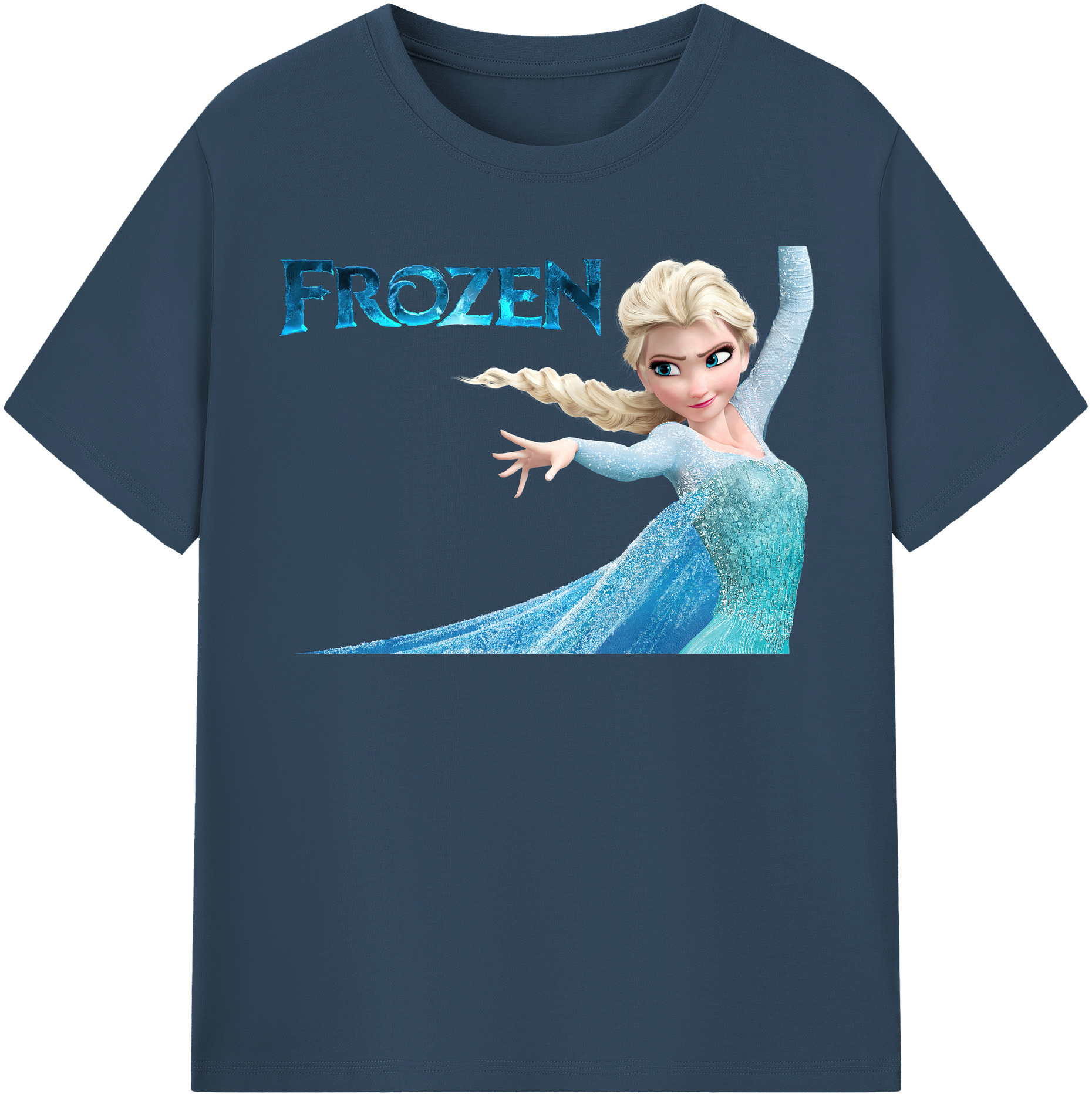 （画像用） アナと雪の女王 アンナ エルサ Frozen Anna Elsa 綿100％半袖Tシャツ（フロントプリント）