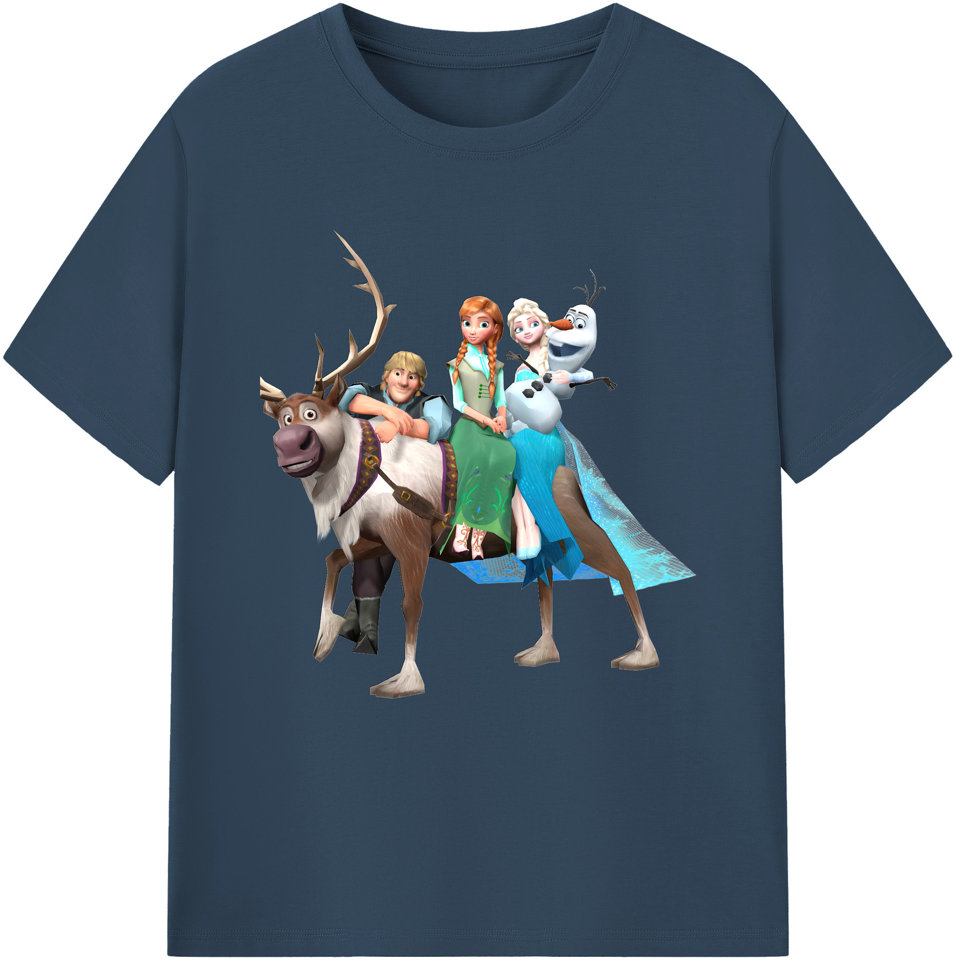 （画像用） アナと雪の女王 アンナ エルサ Frozen Anna Elsa 綿100％半袖Tシャツ（フロントプリント）