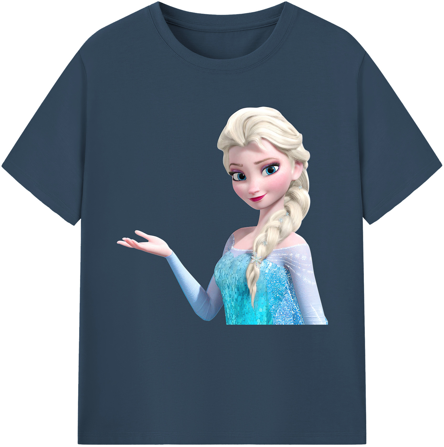 （画像用） アナと雪の女王 アンナ エルサ Frozen Anna Elsa 綿100％半袖Tシャツ（フロントプリント）