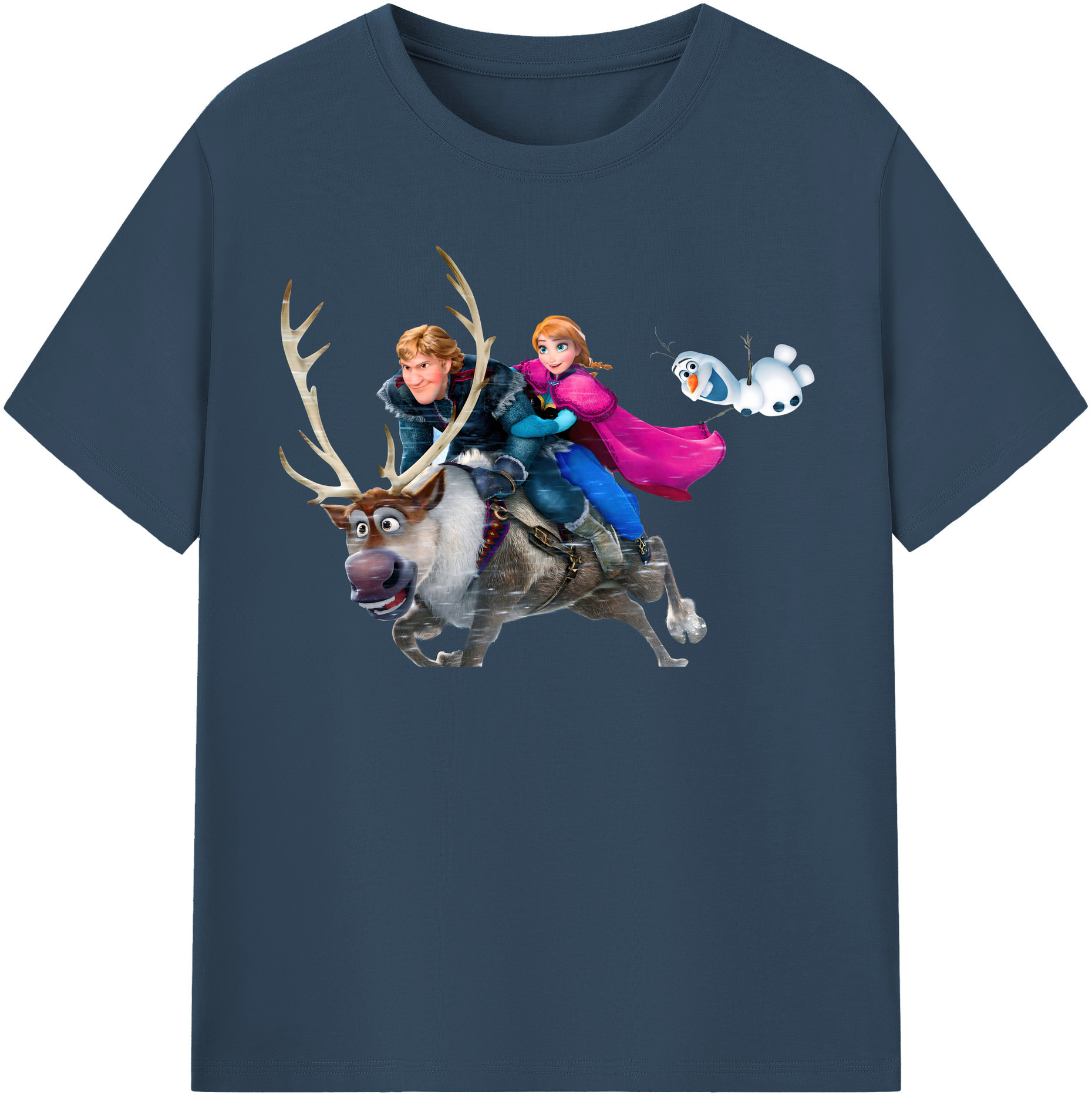 （画像用） アナと雪の女王 アンナ エルサ Frozen Anna Elsa 綿100％半袖Tシャツ（フロントプリント）