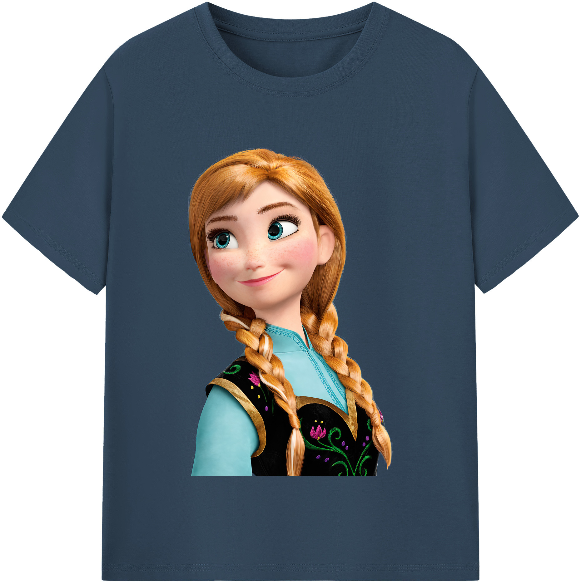 （画像用） アナと雪の女王 アンナ エルサ Frozen Anna Elsa 綿100％半袖Tシャツ（フロントプリント）