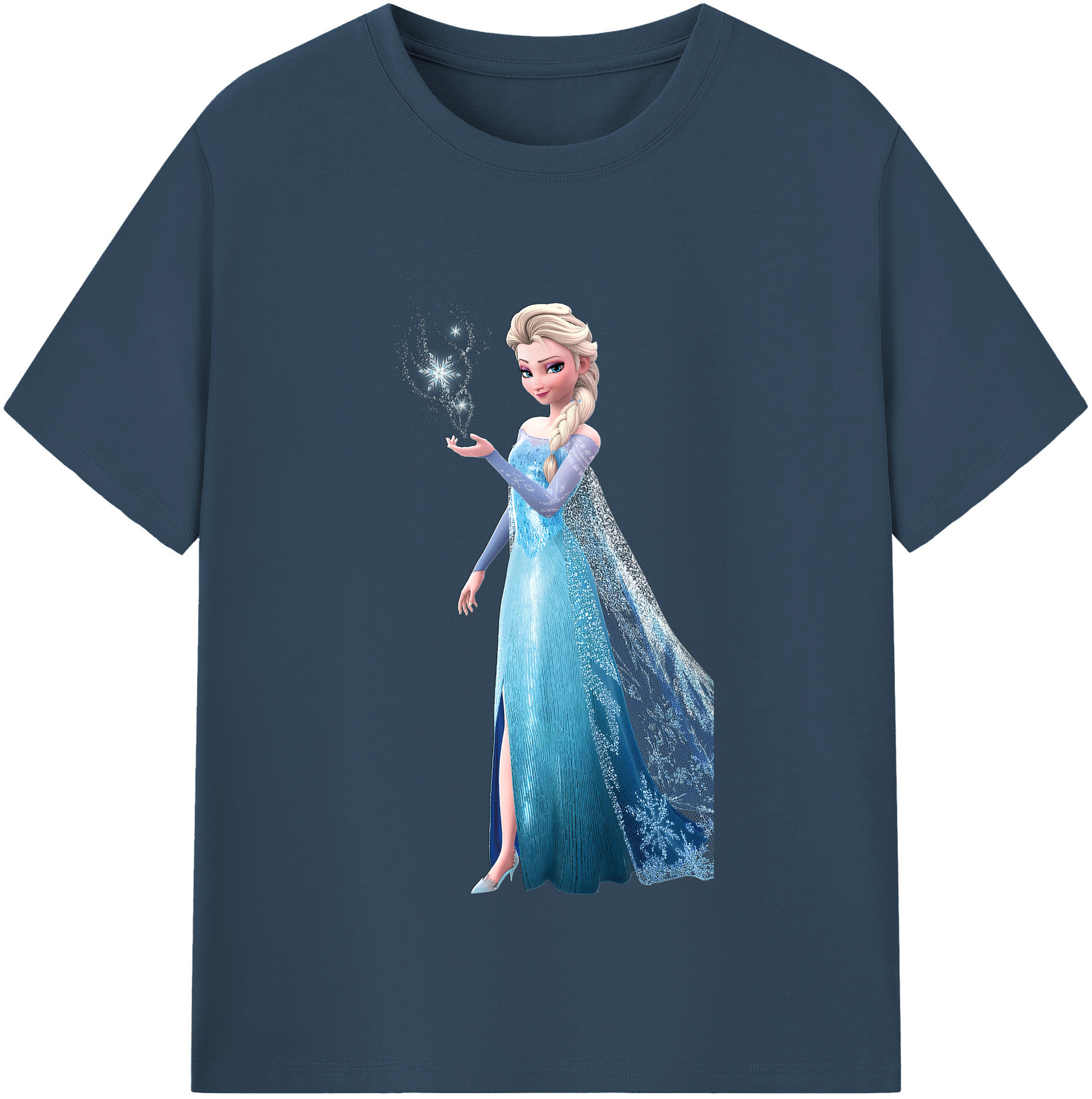（画像用） アナと雪の女王 アンナ エルサ Frozen Anna Elsa 綿100％半袖Tシャツ（フロントプリント）