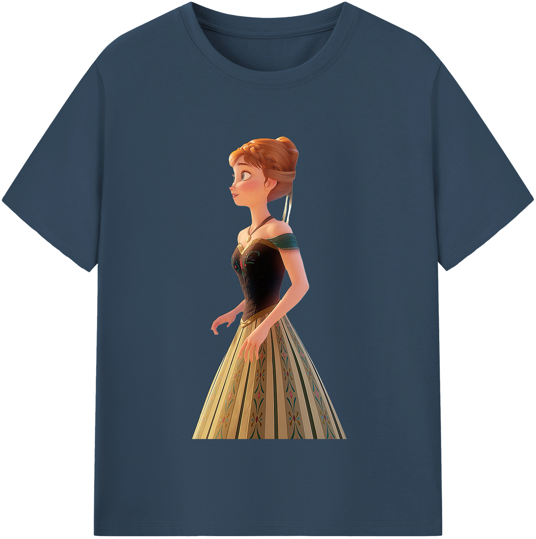 （画像用） アナと雪の女王 アンナ エルサ Frozen Anna Elsa 綿100％半袖Tシャツ（フロントプリント）