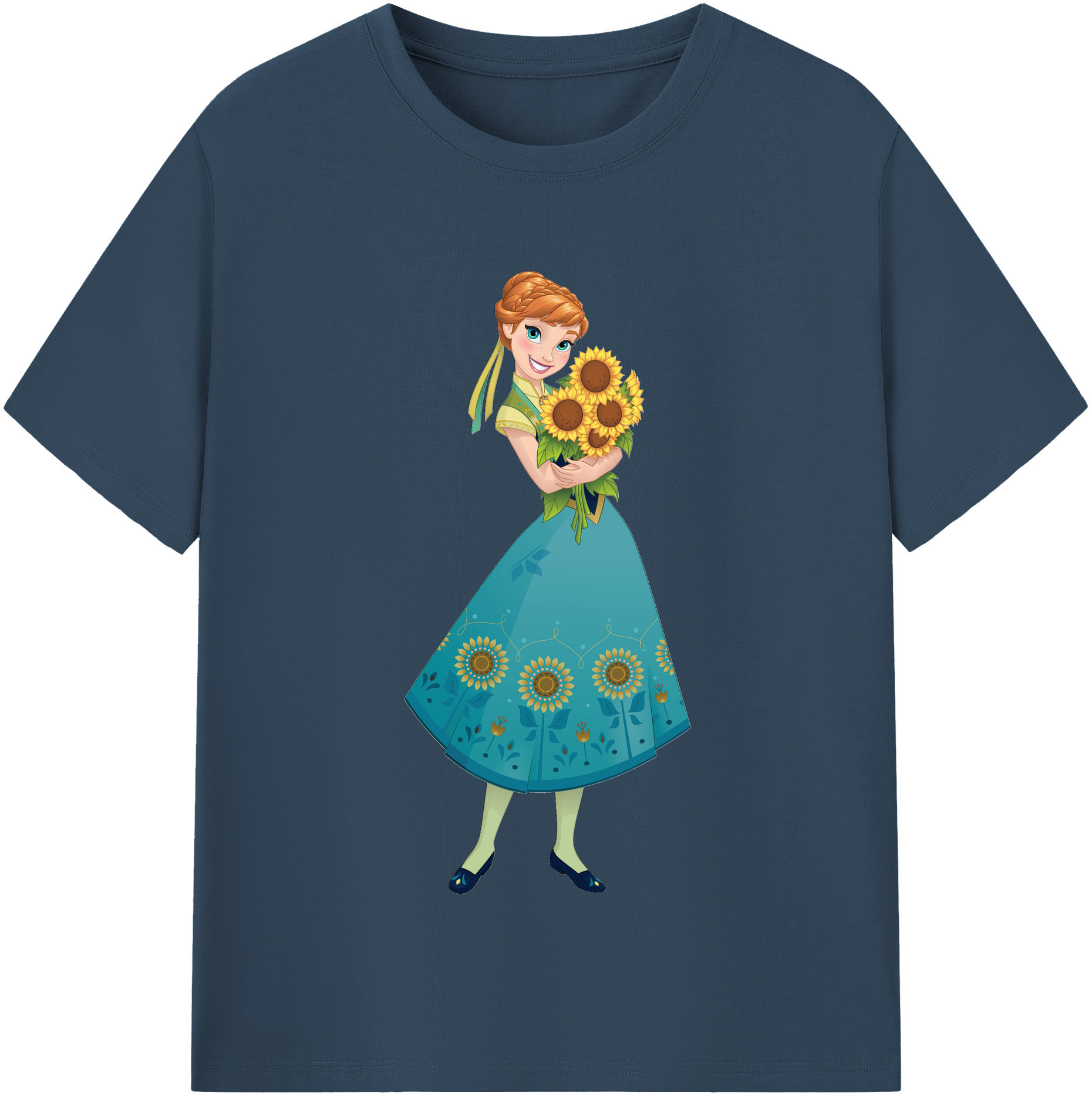 （画像用） アナと雪の女王 アンナ エルサ Frozen Anna Elsa 綿100％半袖Tシャツ（フロントプリント）