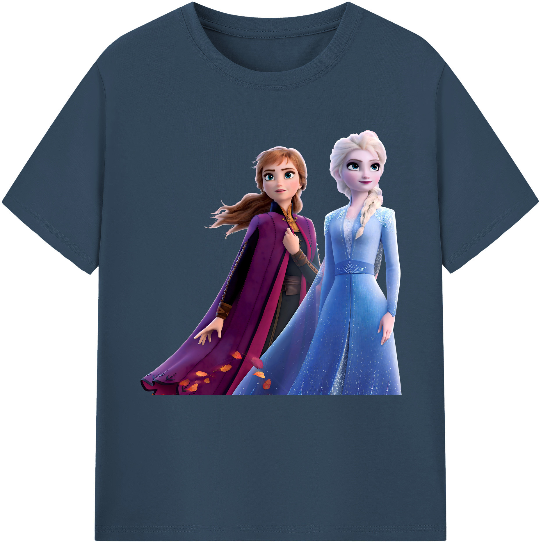 （画像用） アナと雪の女王 アンナ エルサ Frozen Anna Elsa 綿100％半袖Tシャツ（フロントプリント）