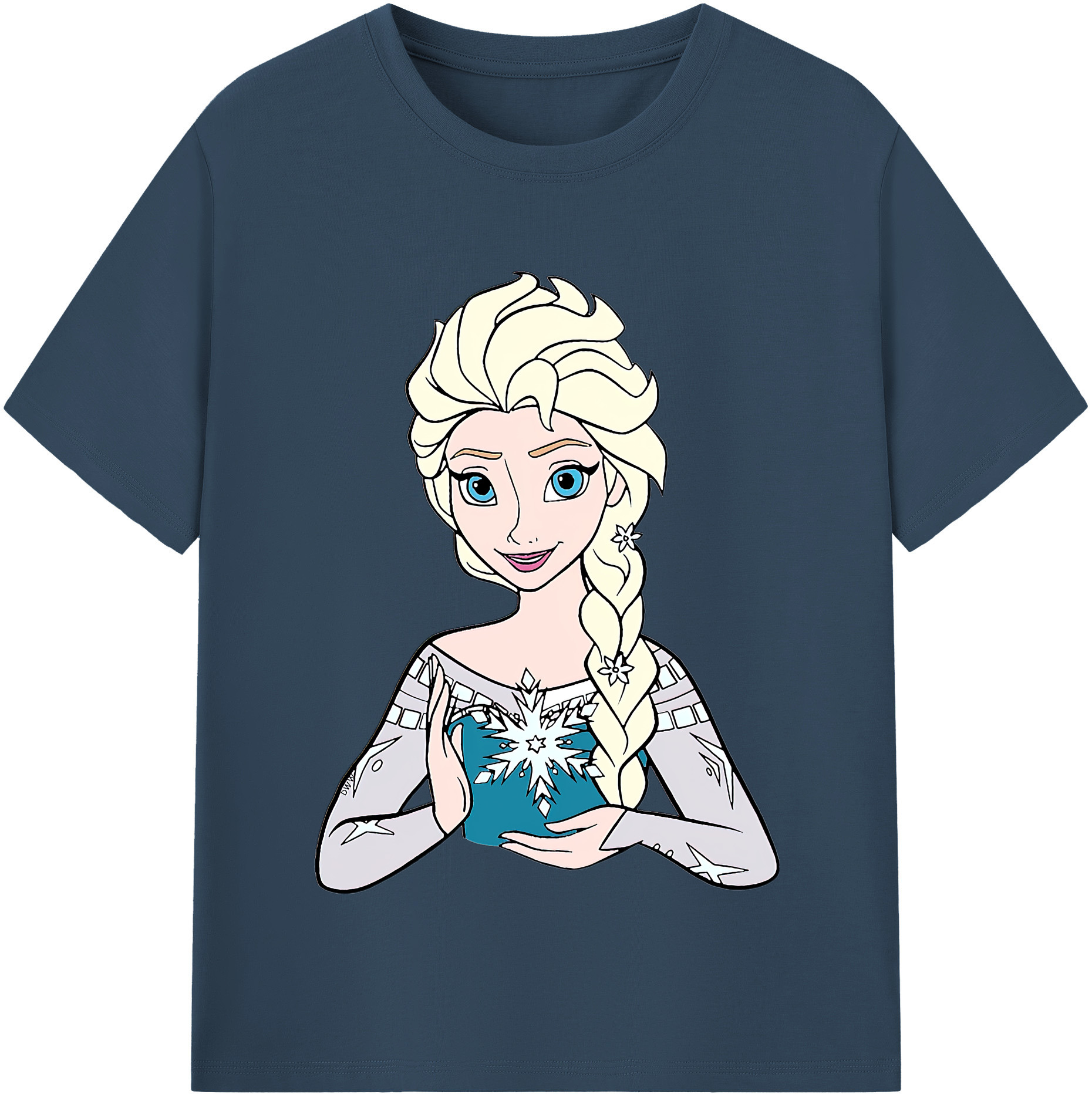 （画像用） アナと雪の女王 アンナ エルサ Frozen Anna Elsa 綿100％半袖Tシャツ（フロントプリント）